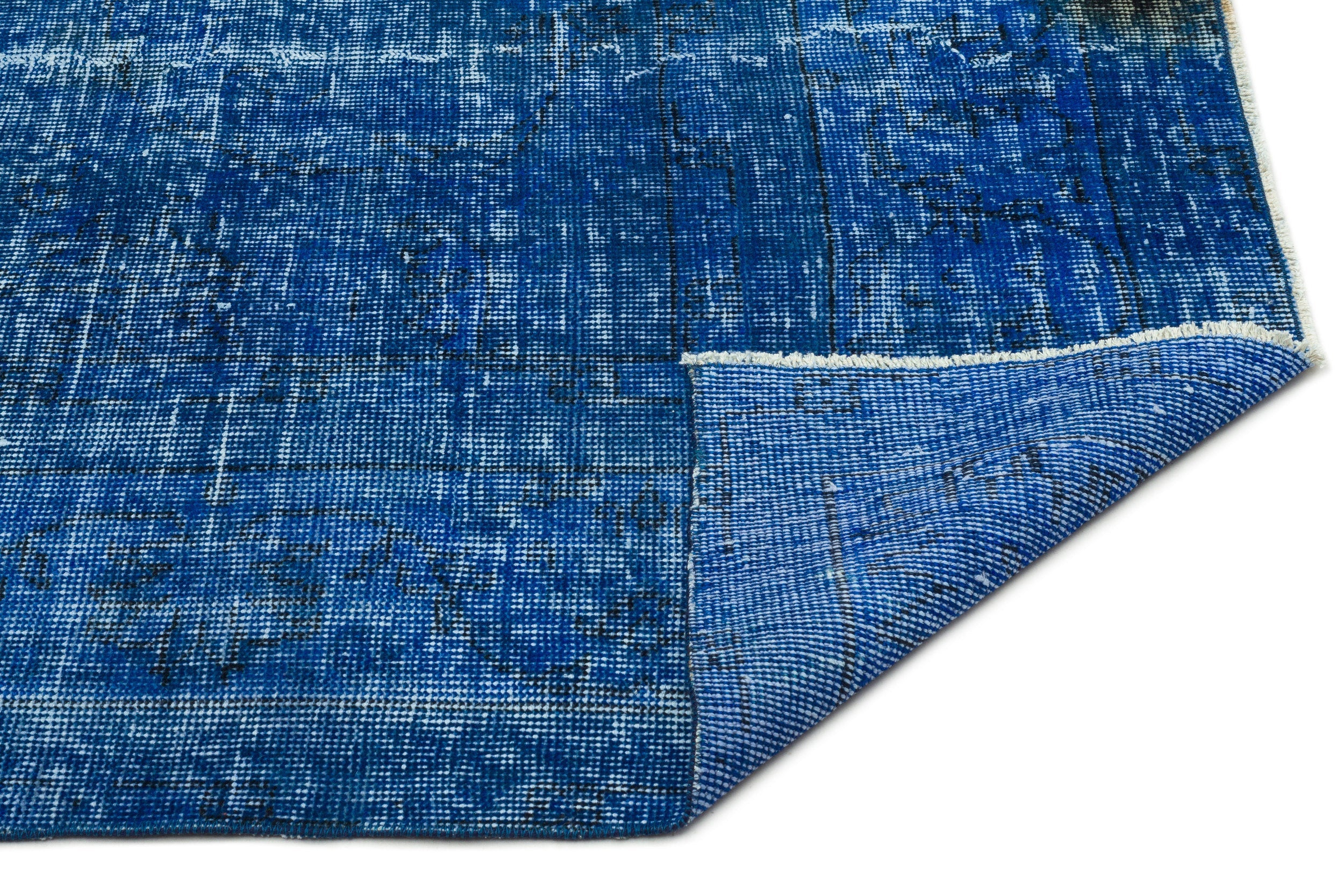 Atina Blue Vintage Wool Handmade Area Rug 6'6" x 10'0"