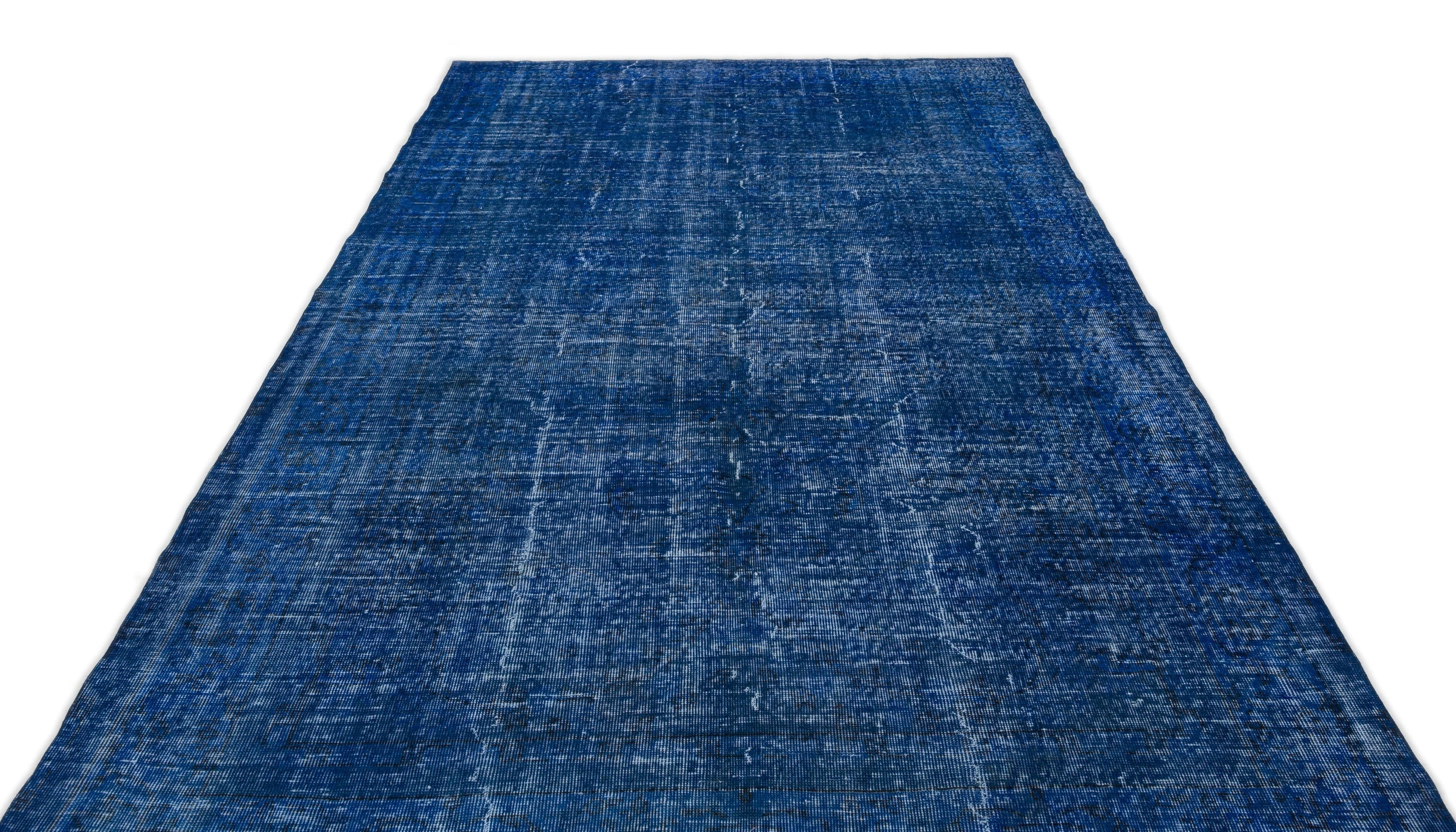 Atina Blue Vintage Wool Handmade Area Rug 6'6" x 10'0"