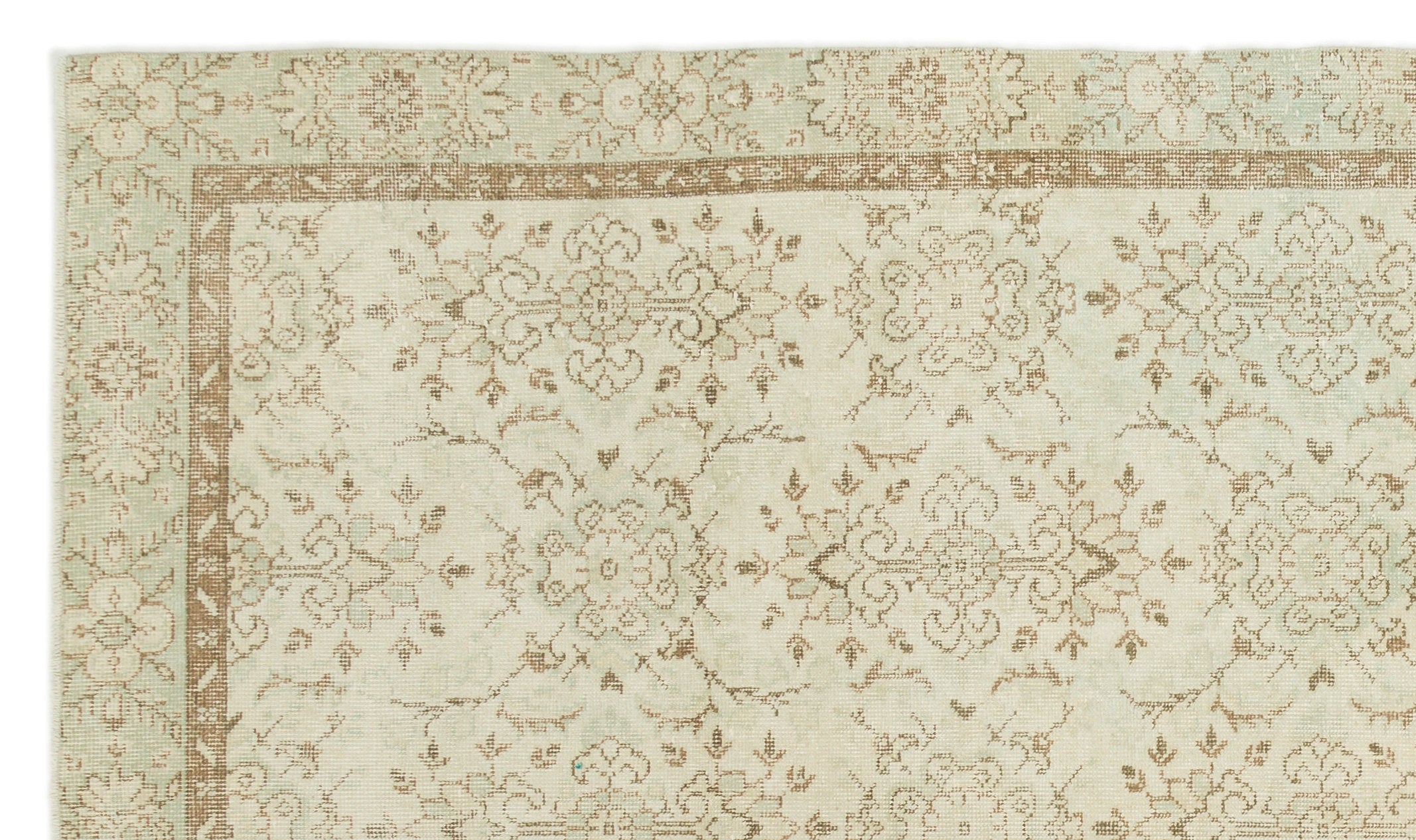 Atina Beige Vintage Wool Handmade Area Rug 5'9" x 9'11"