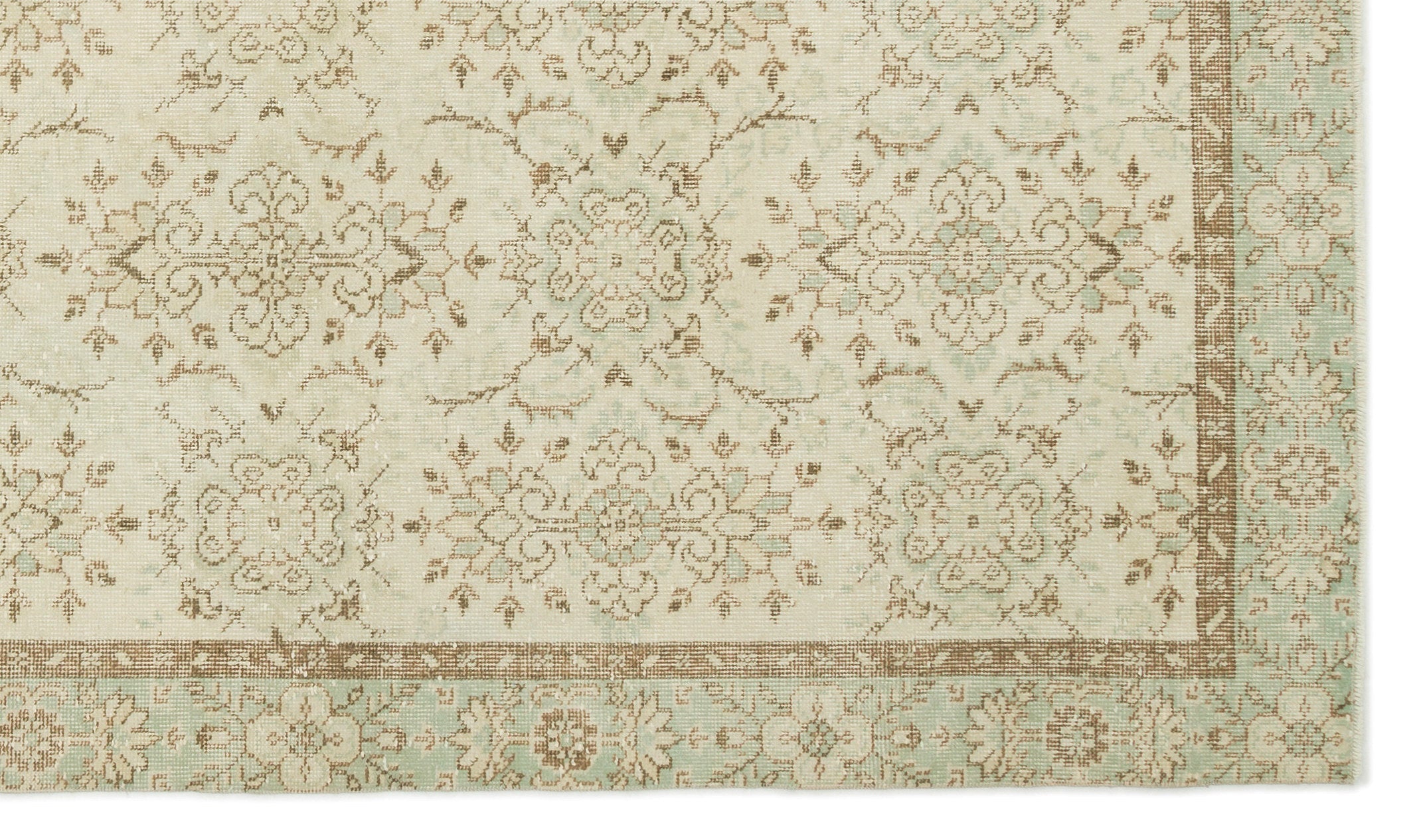 Atina Beige Vintage Wool Handmade Area Rug 5'9" x 9'11"