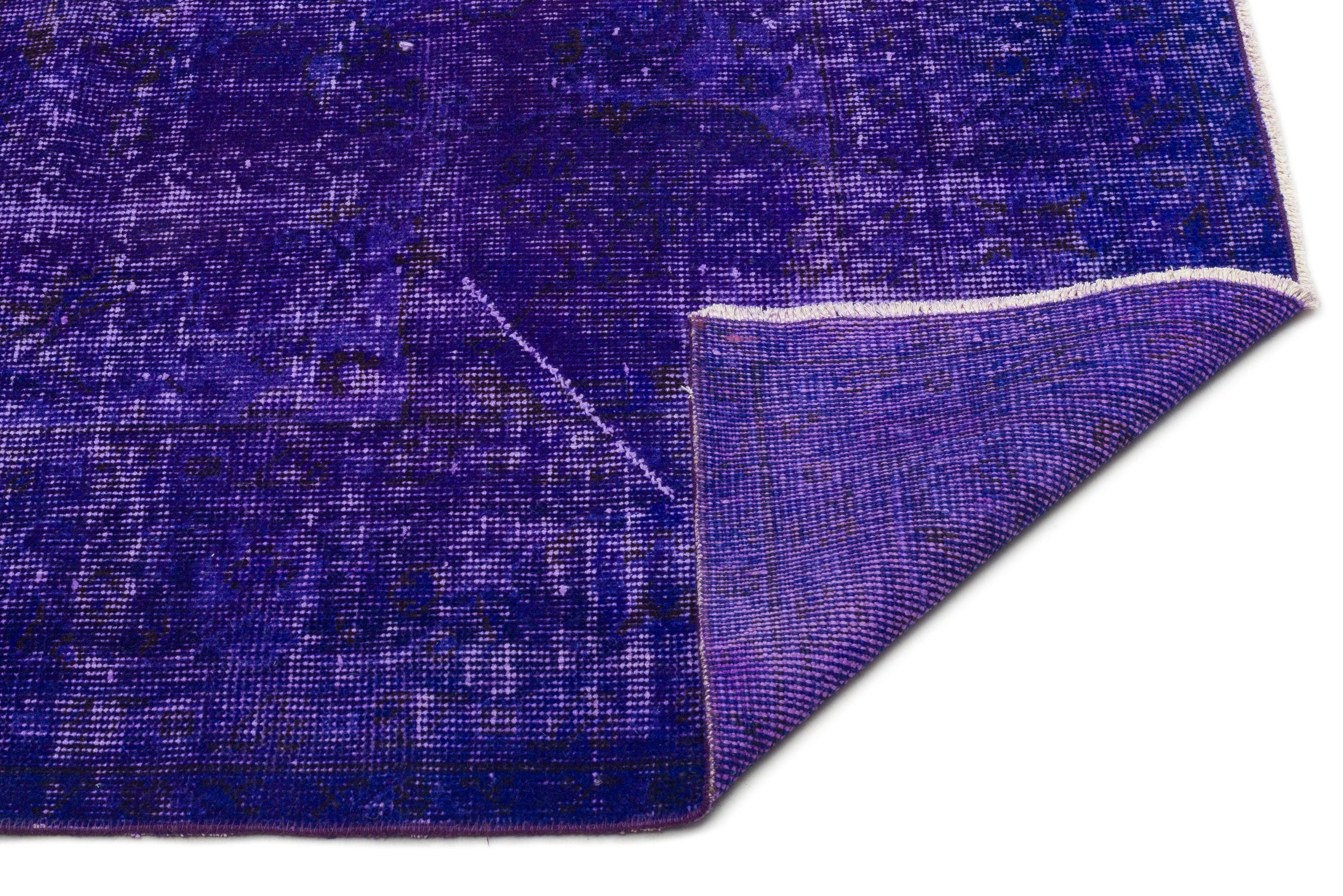 Atina Purple Vintage Wool Handmade Area Rug 6'2" x 9'9"