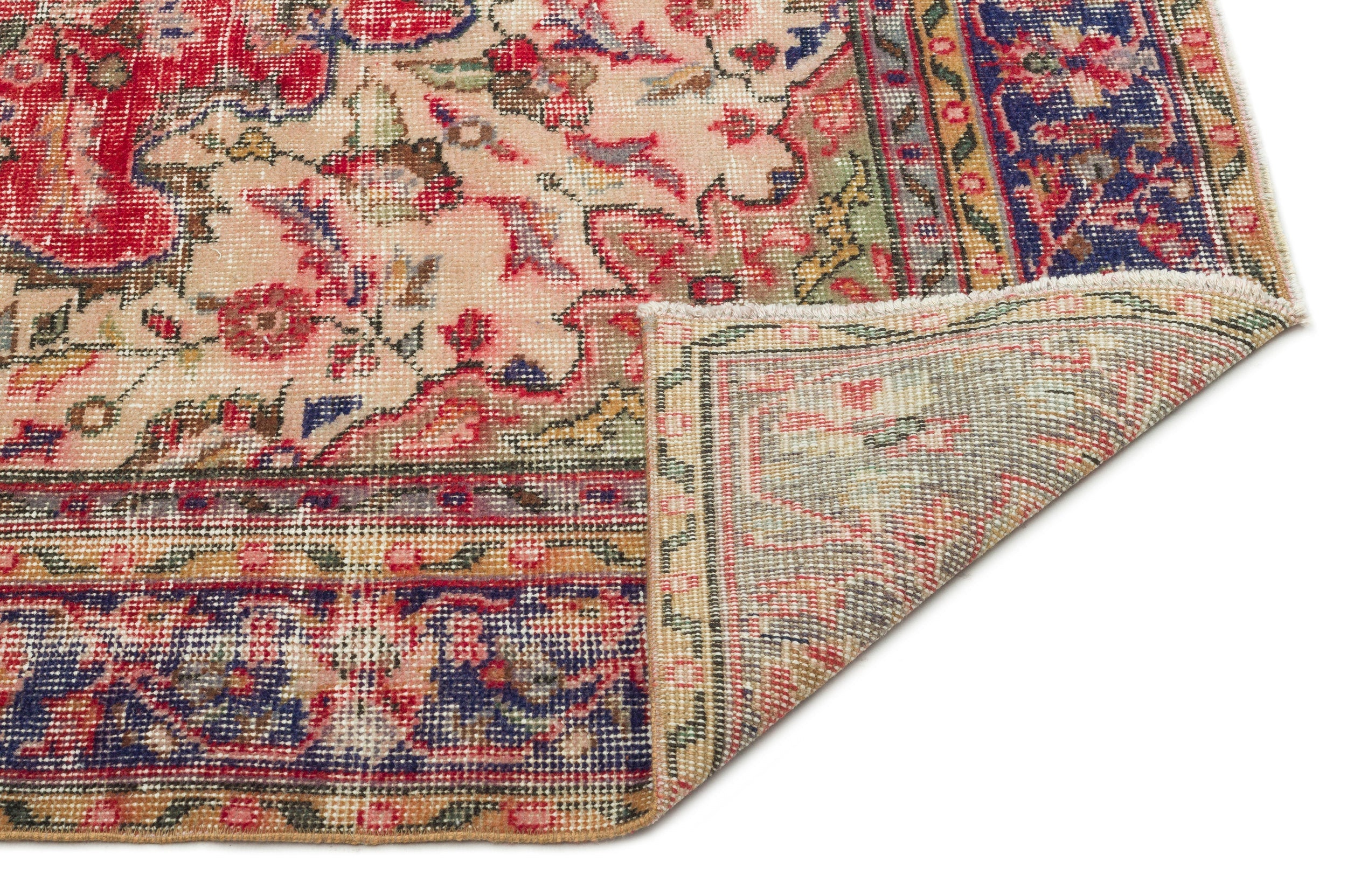 Atina Red Vintage Wool Handmade Area Rug 5'10" x 9'7"