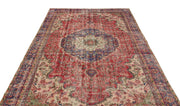 Atina Red Vintage Wool Handmade Area Rug 5'10" x 9'7"