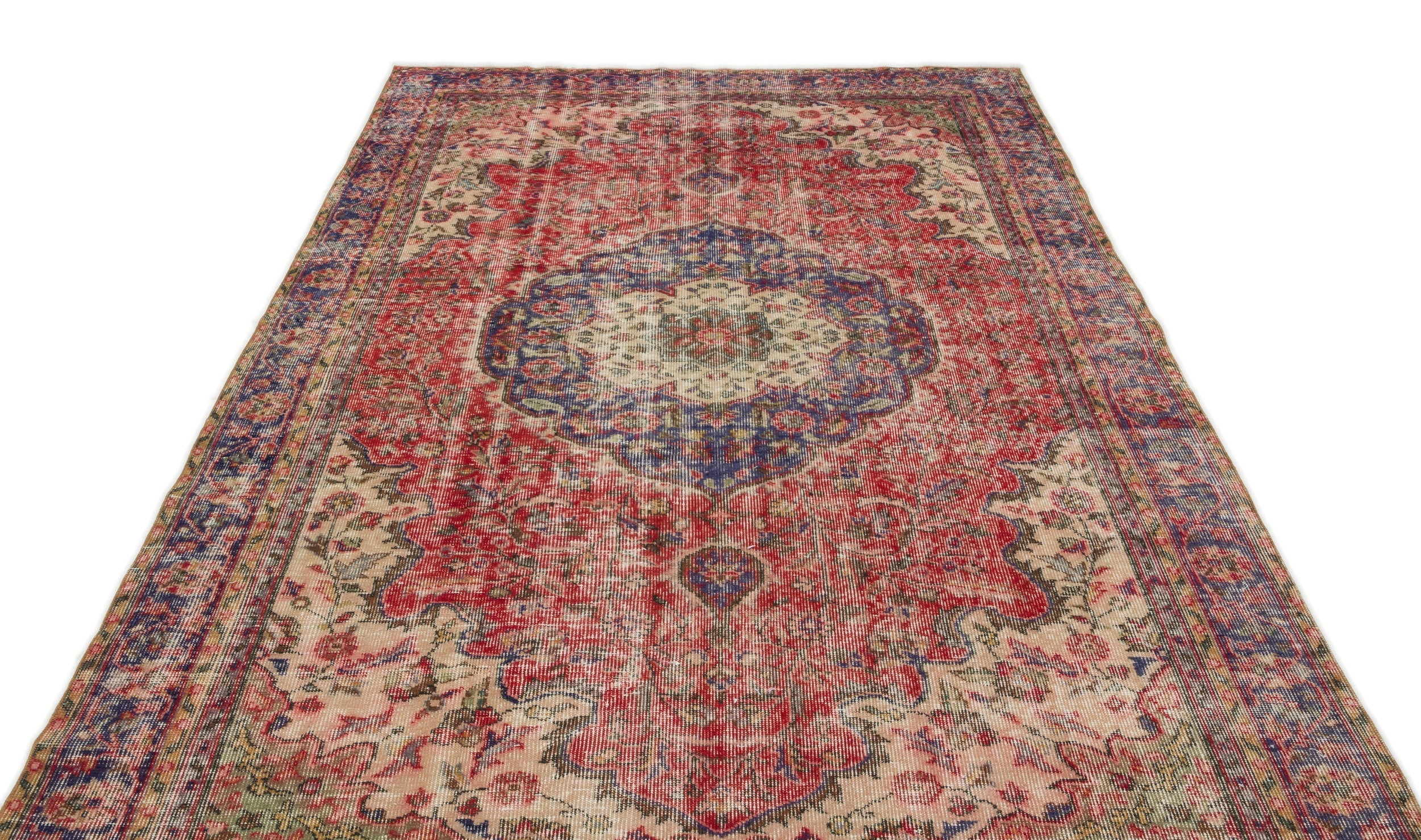 Atina Red Vintage Wool Handmade Area Rug 5'10" x 9'7"