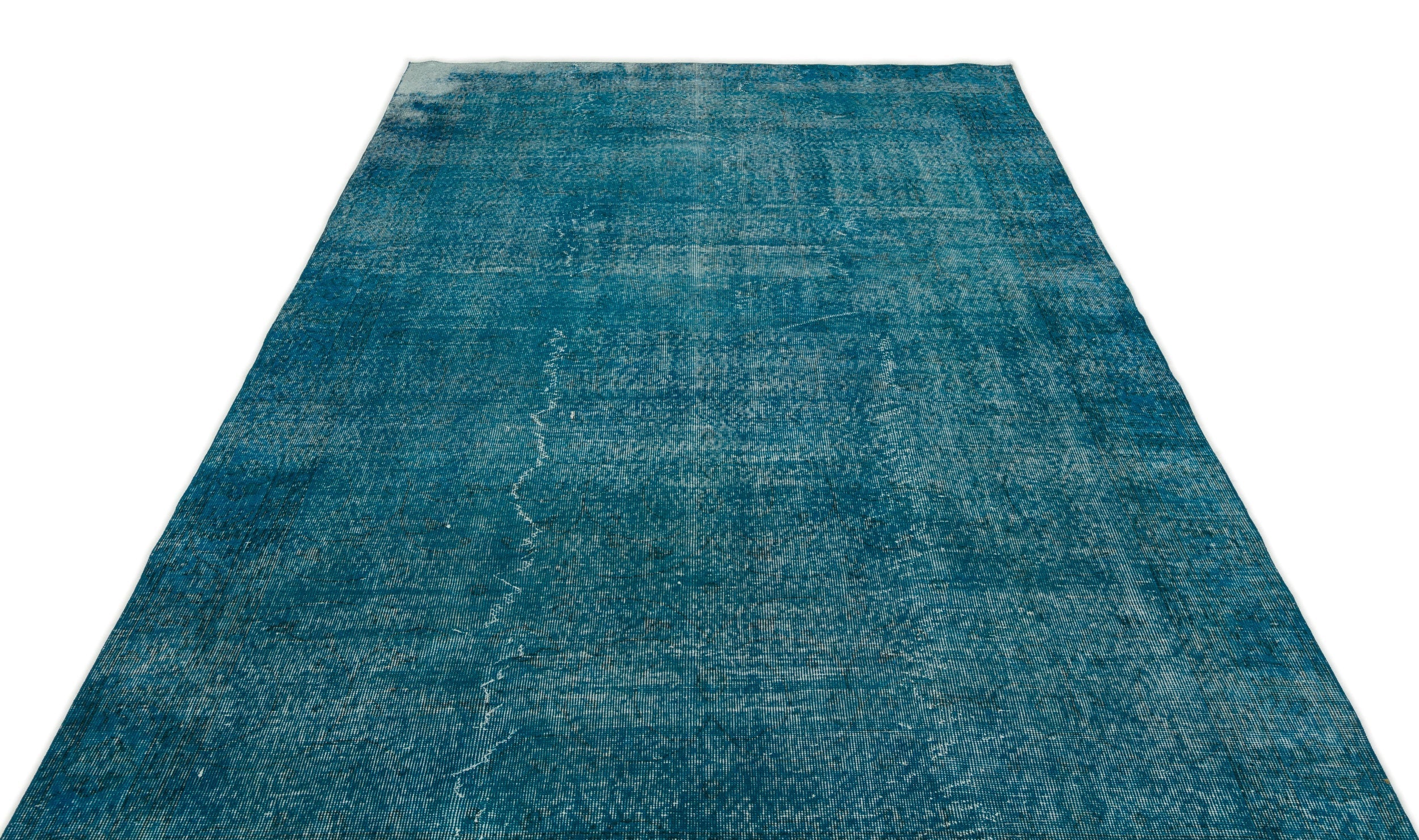 Atina Turquoise Vintage Wool Handmade Area Rug 6'5" x 9'8"
