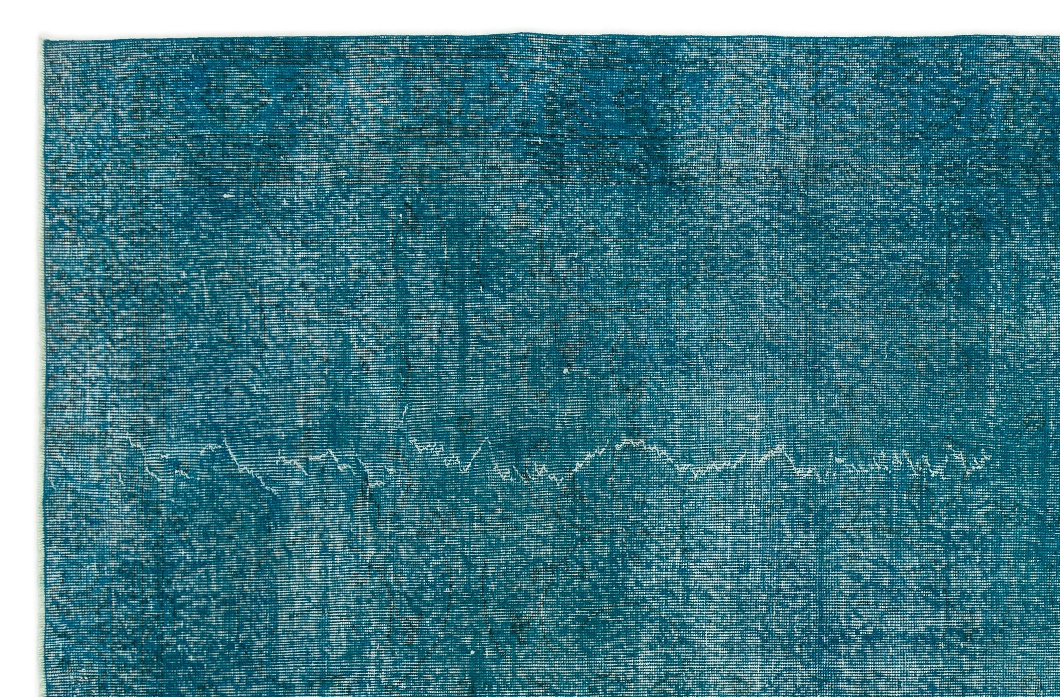 Atina Turquoise Vintage Wool Handmade Area Rug 6'5" x 9'8"