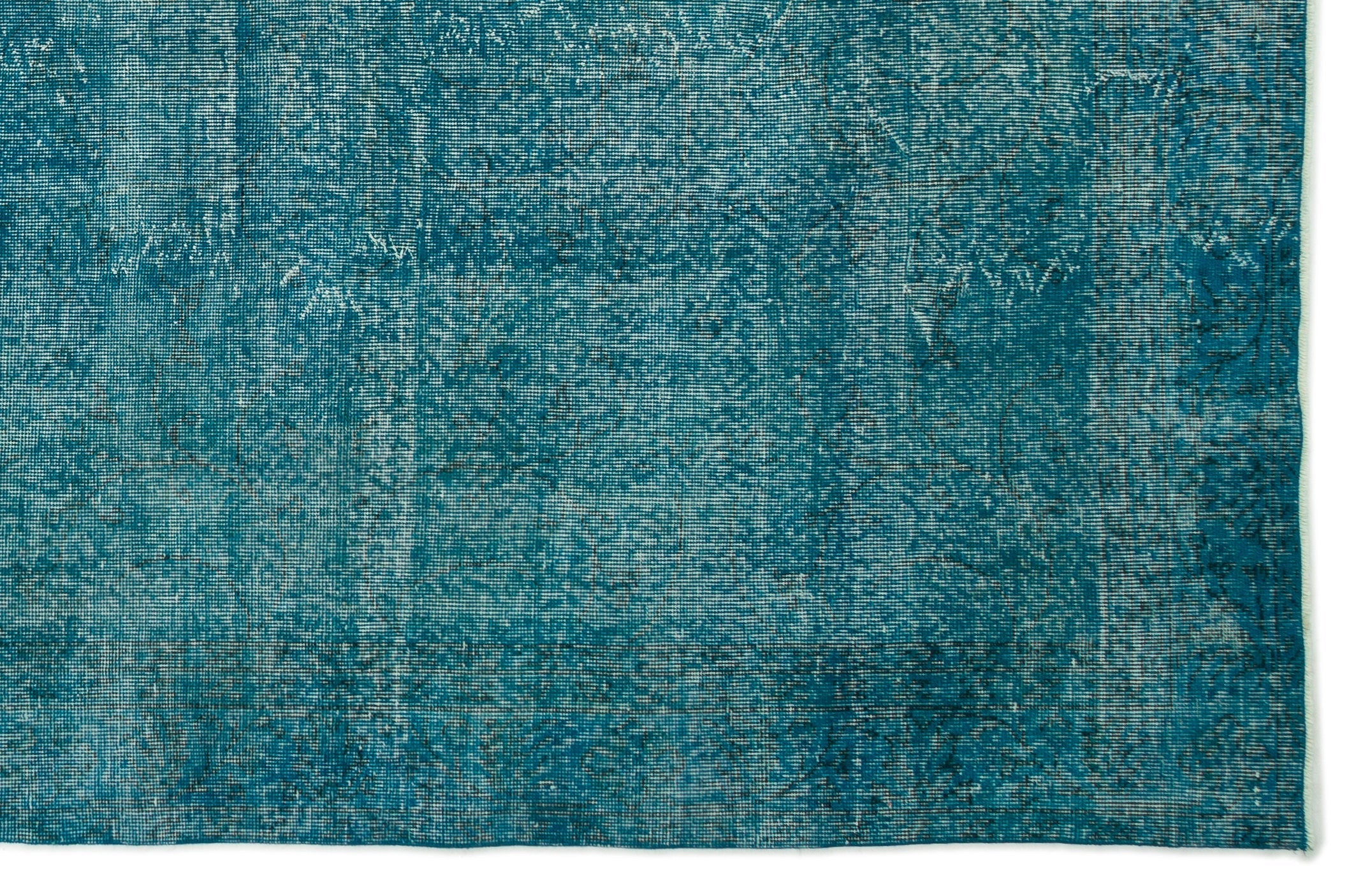 Atina Turquoise Vintage Wool Handmade Area Rug 6'5" x 9'8"