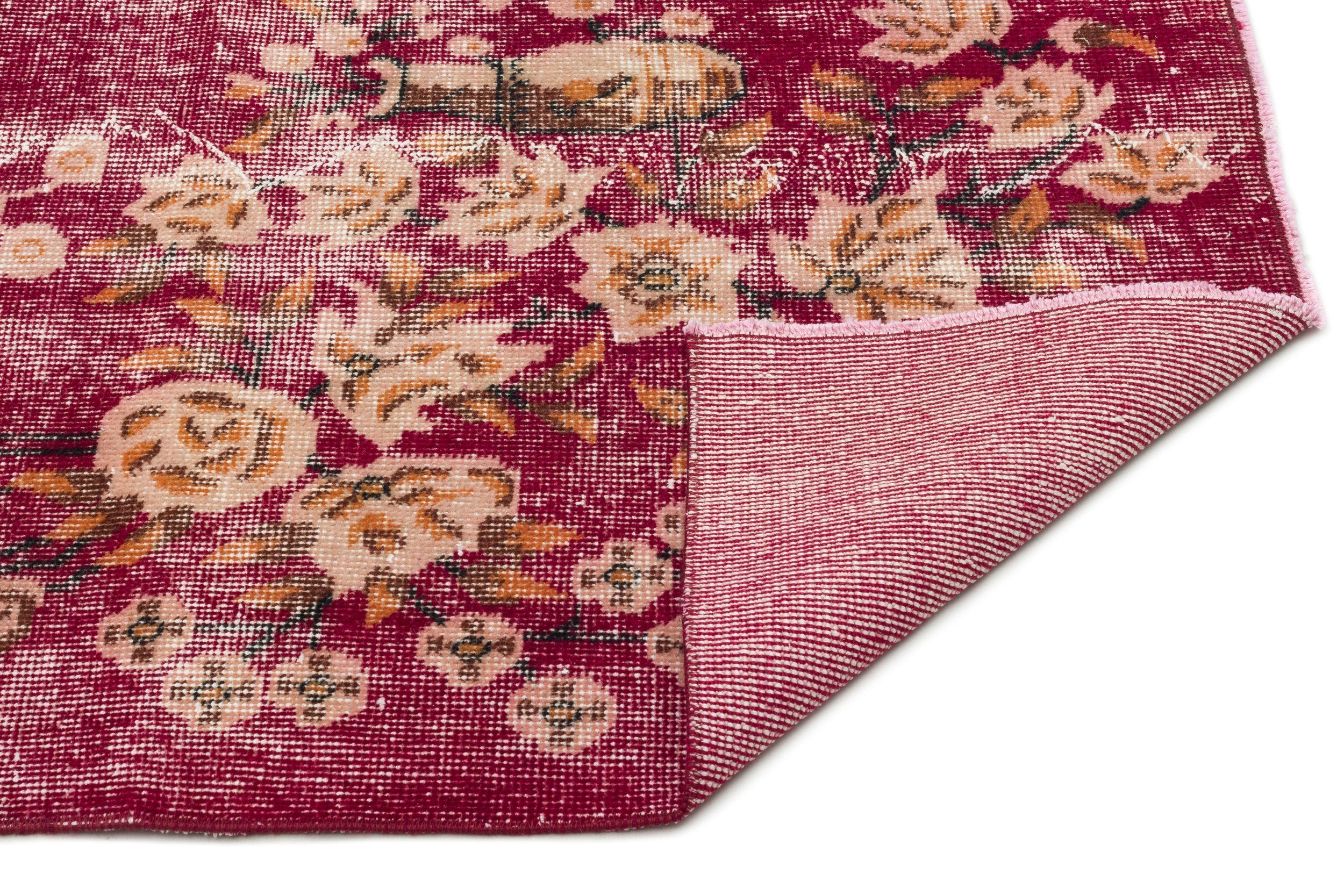 Atina Red Vintage Wool Handmade Area Rug 5'2" x 9'0"