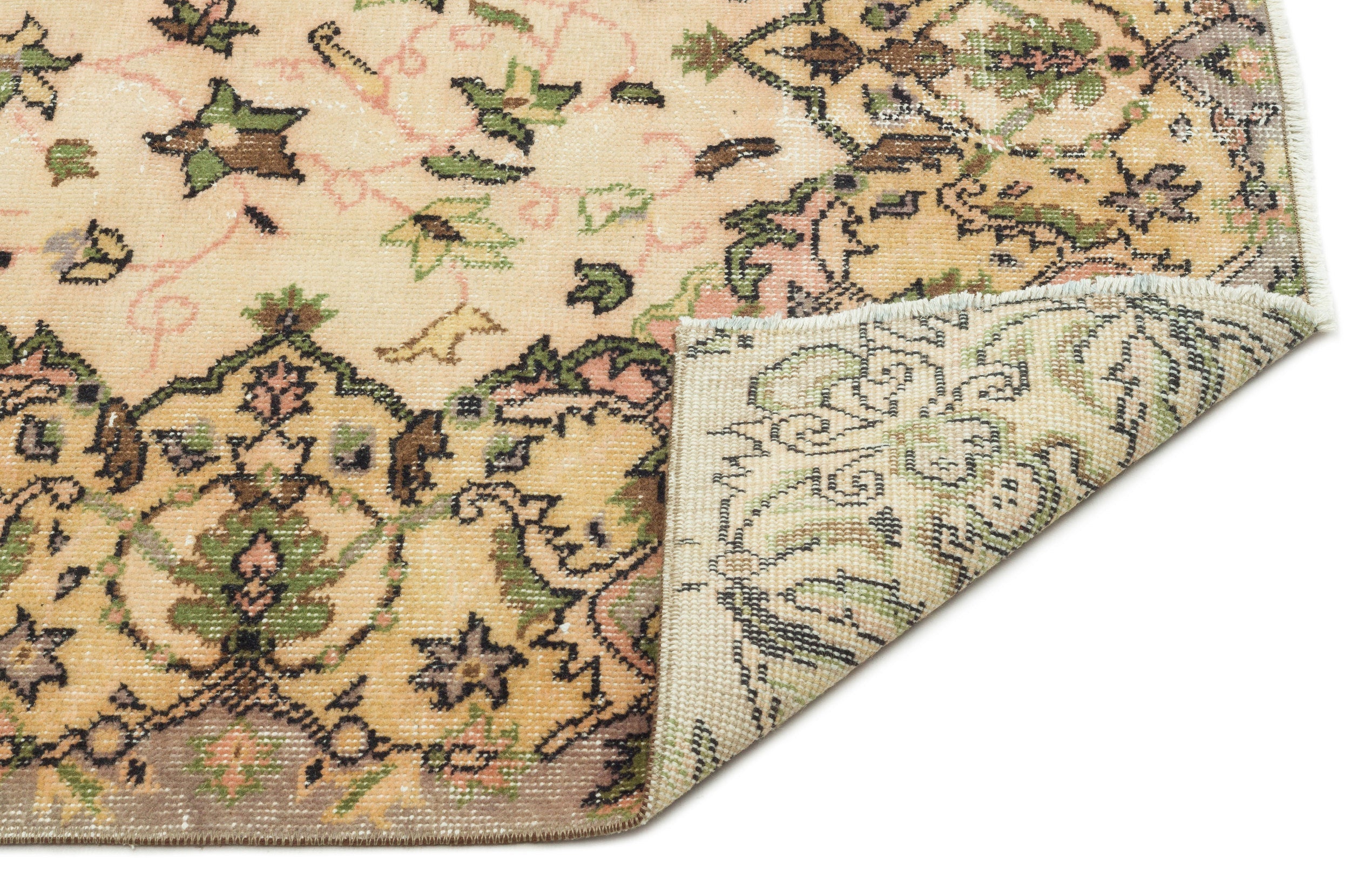 Atina Cream Classic Wool Handmade Area Rug 5'4" x 9'1"