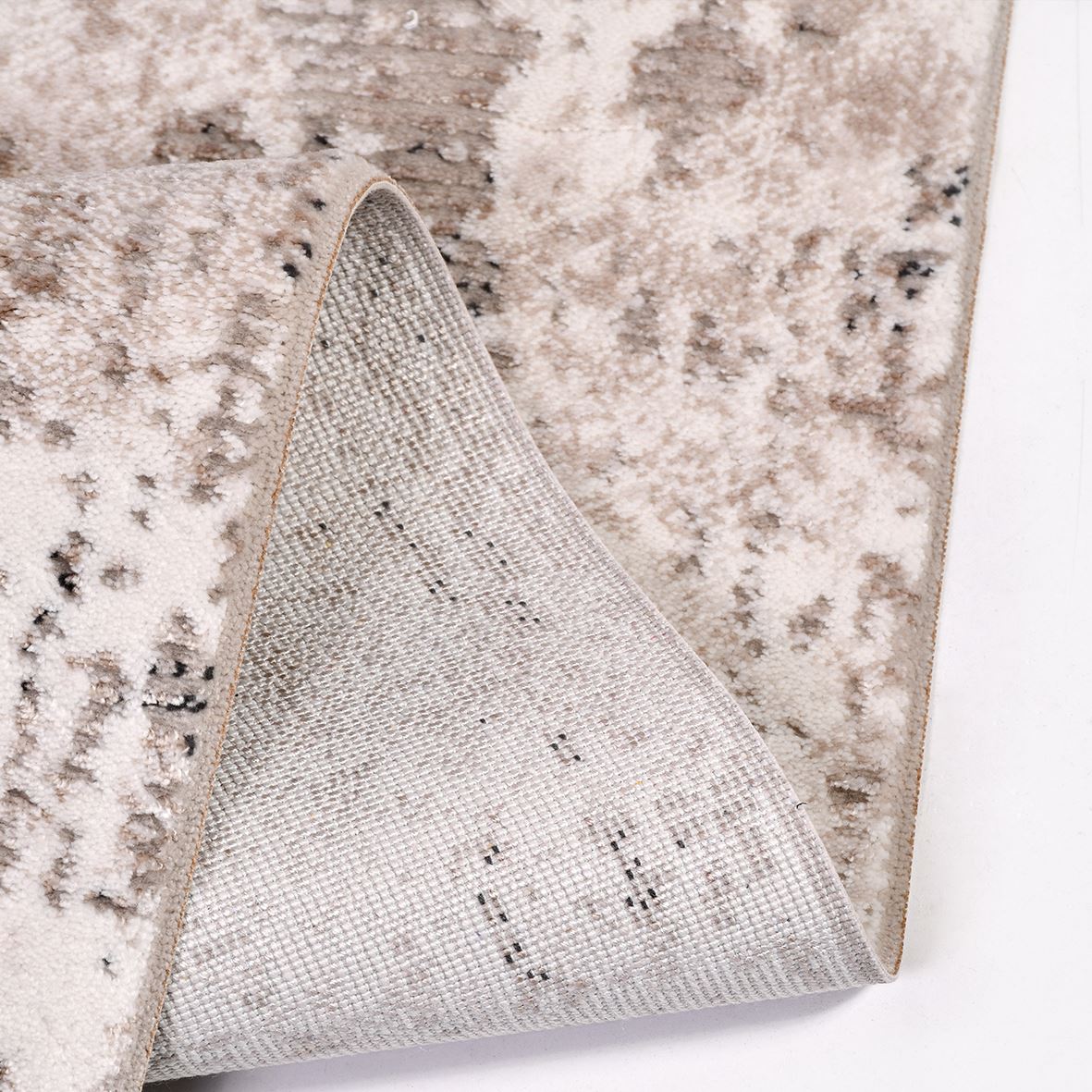 Modern Area Rug – Machine Made Cream Flatweave Rug with Laser Cut Edges