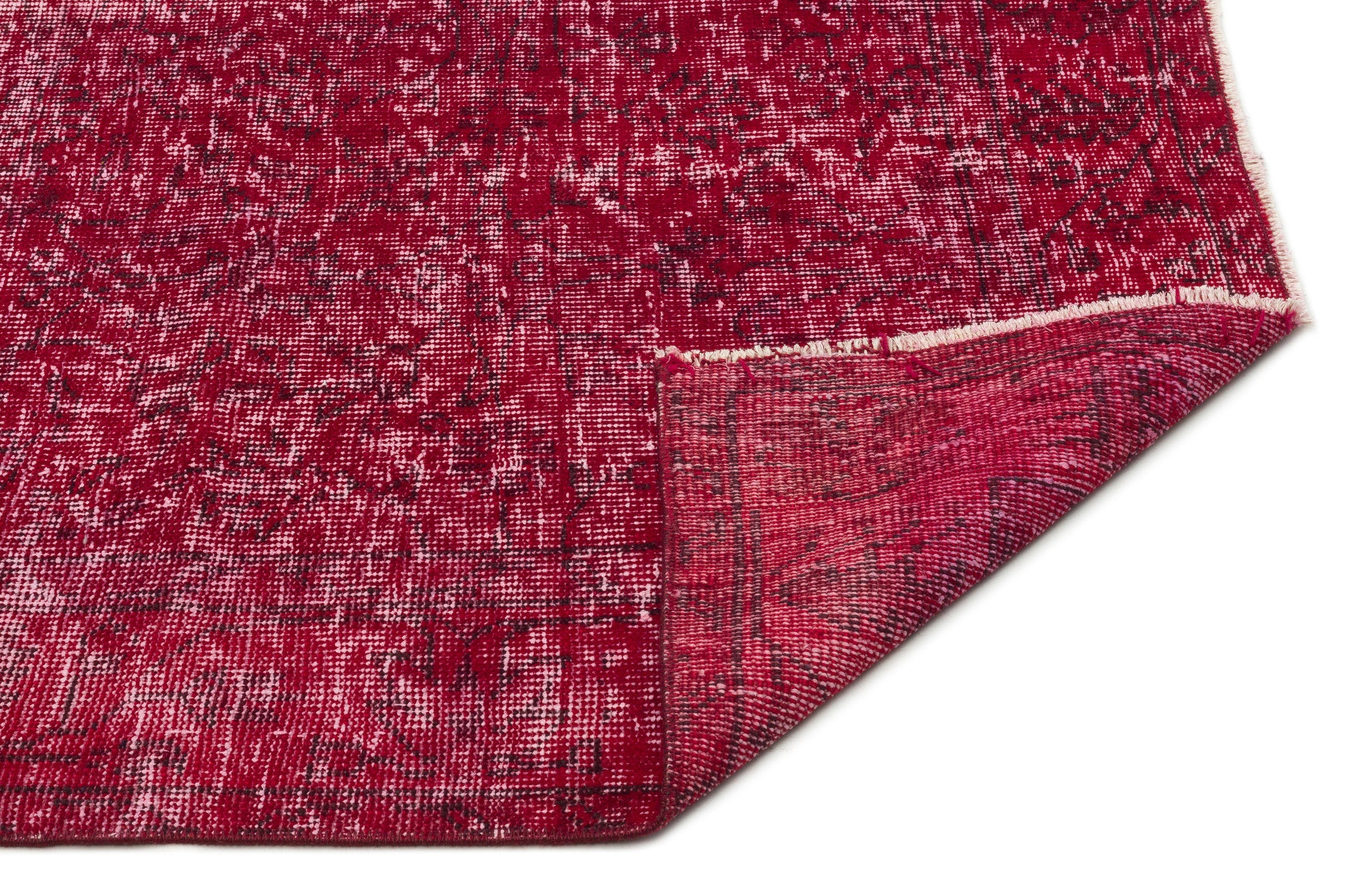 Atina Red Vintage Wool Handmade Area Rug 5'4" x 8'2"