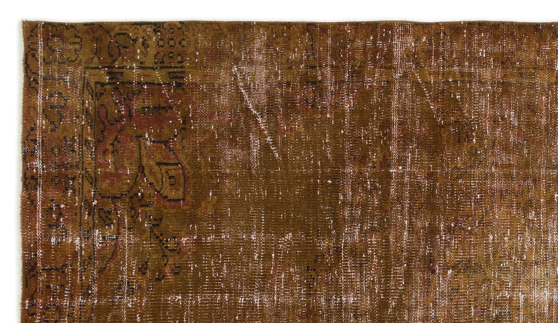 Atina Brown Vintage Wool Handmade Area Rug 4'11" x 8'9"