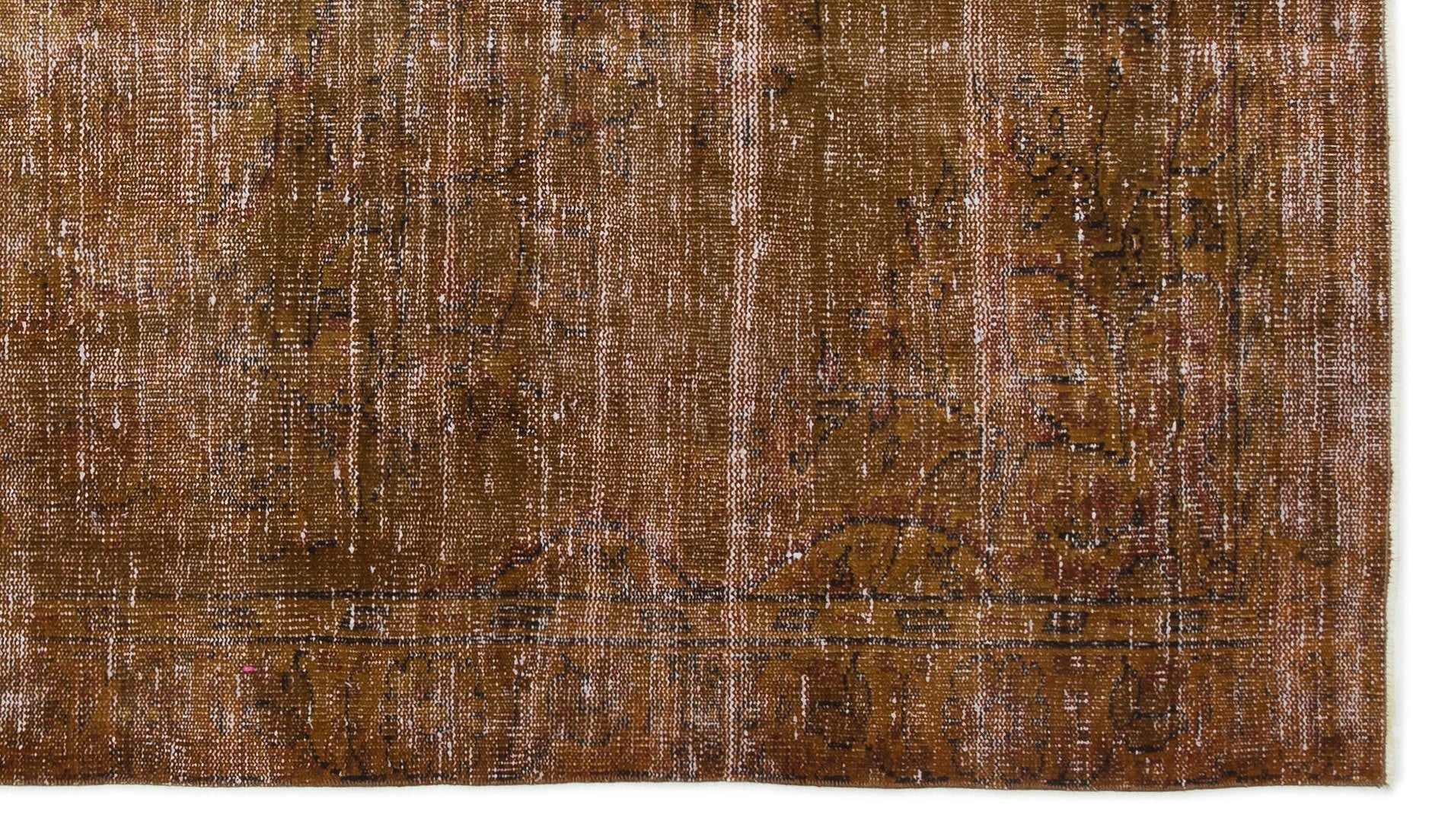 Atina Brown Vintage Wool Handmade Area Rug 4'11" x 8'9"