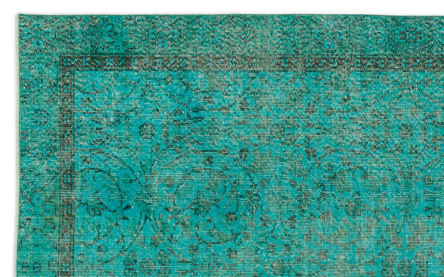 Atina Turquoise Vintage Wool Handmade Area Rug 5'5" x 8'4"