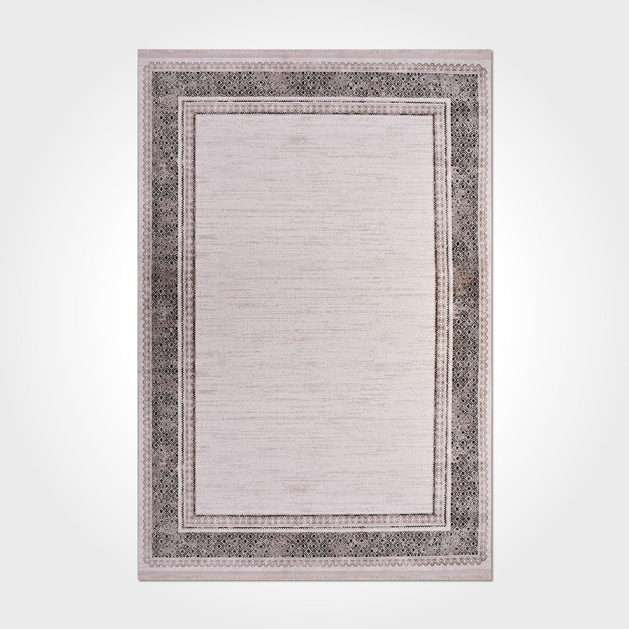 Machine Made Area Rug – Cream Frame Design Rug With Laser Cut Edges