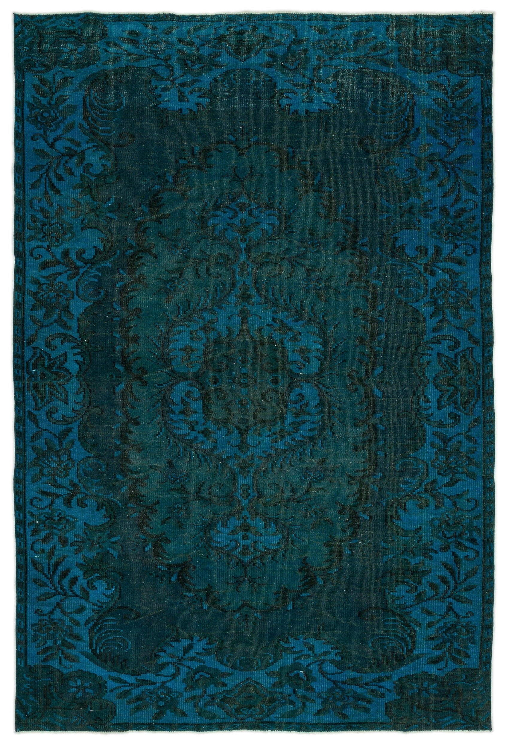 Atina Turquoise Vintage Wool Handmade Area Rug 5'11" x 8'11"