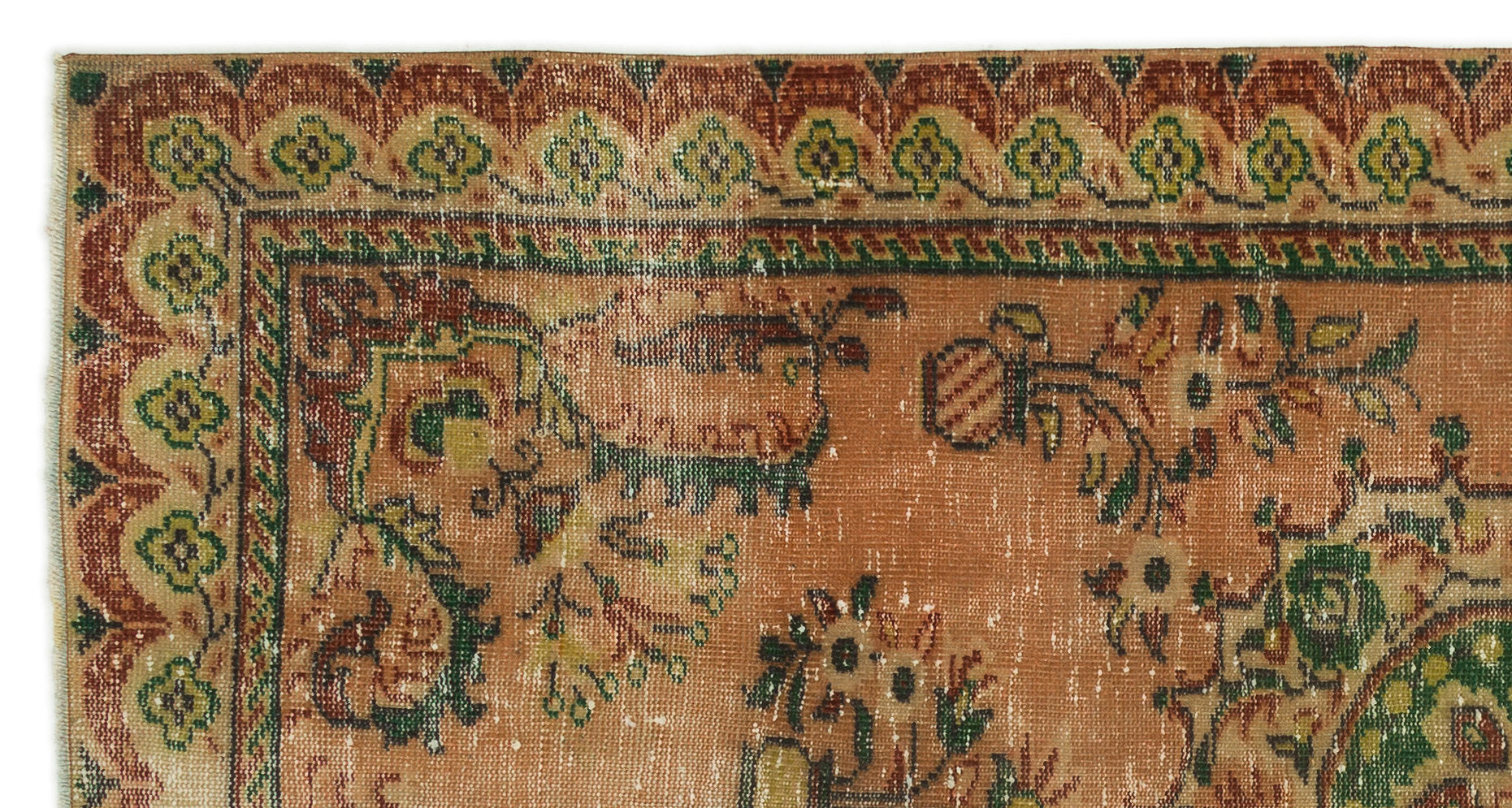 Atina Beige Vintage Wool Handmade Area Rug 4'7" x 8'8"