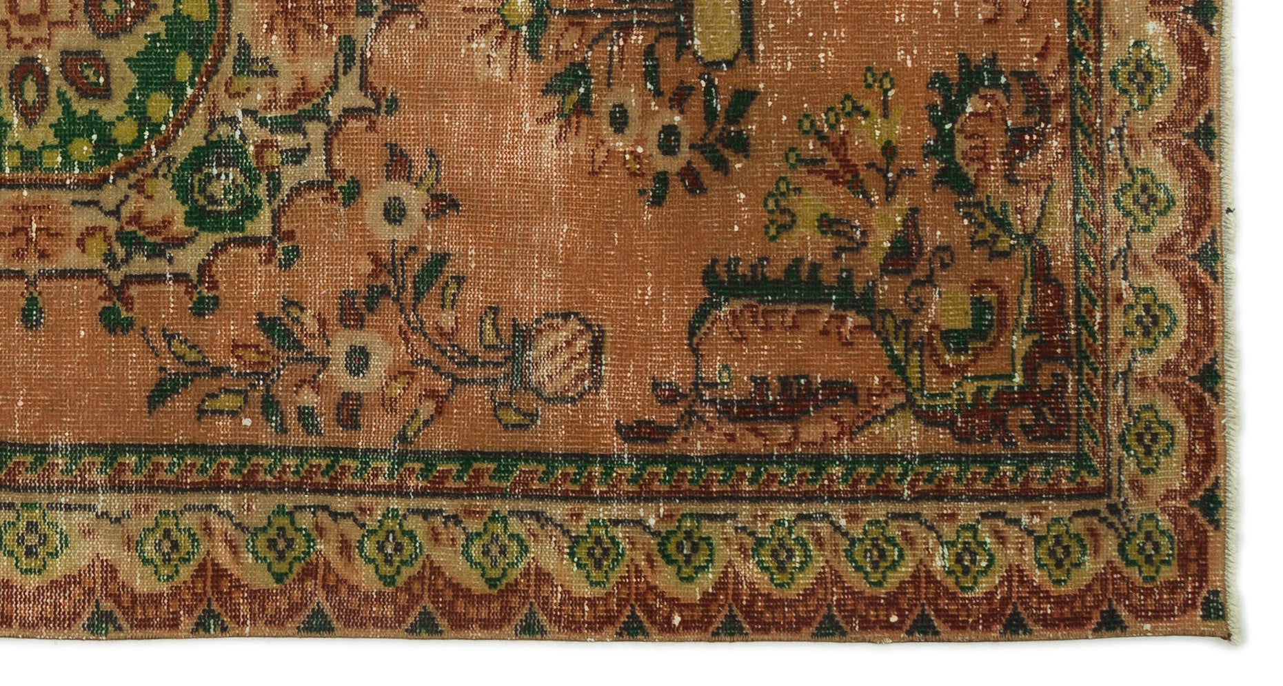 Atina Beige Vintage Wool Handmade Area Rug 4'7" x 8'8"