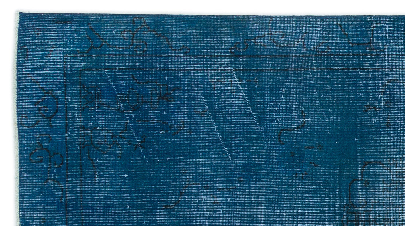 Atina Blue Vintage Wool Handmade Area Rug 3'7" x 6'8"