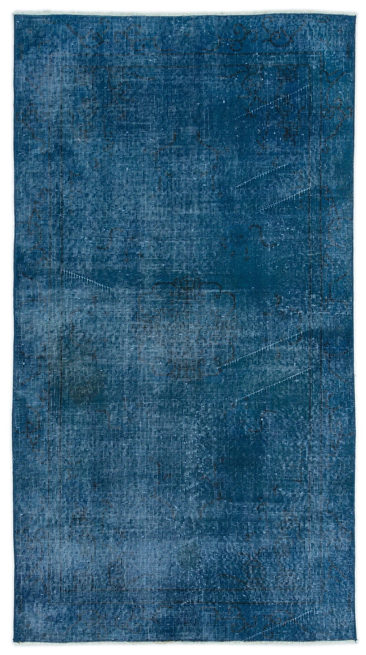 Atina Blue Vintage Wool Handmade Area Rug 3'7" x 6'8"