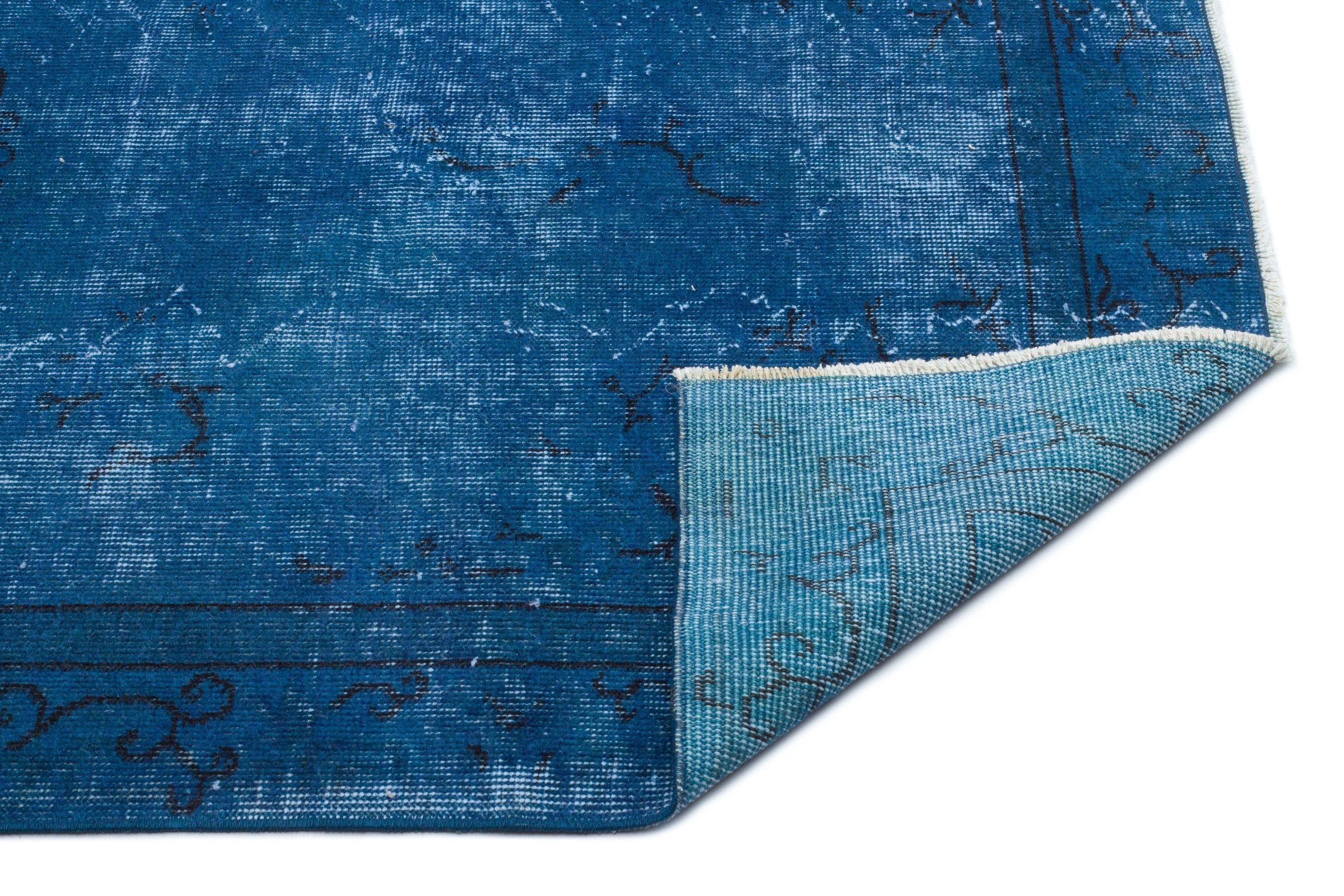 Atina Turquoise Vintage Wool Handmade Area Rug 3'10" x 6'6"