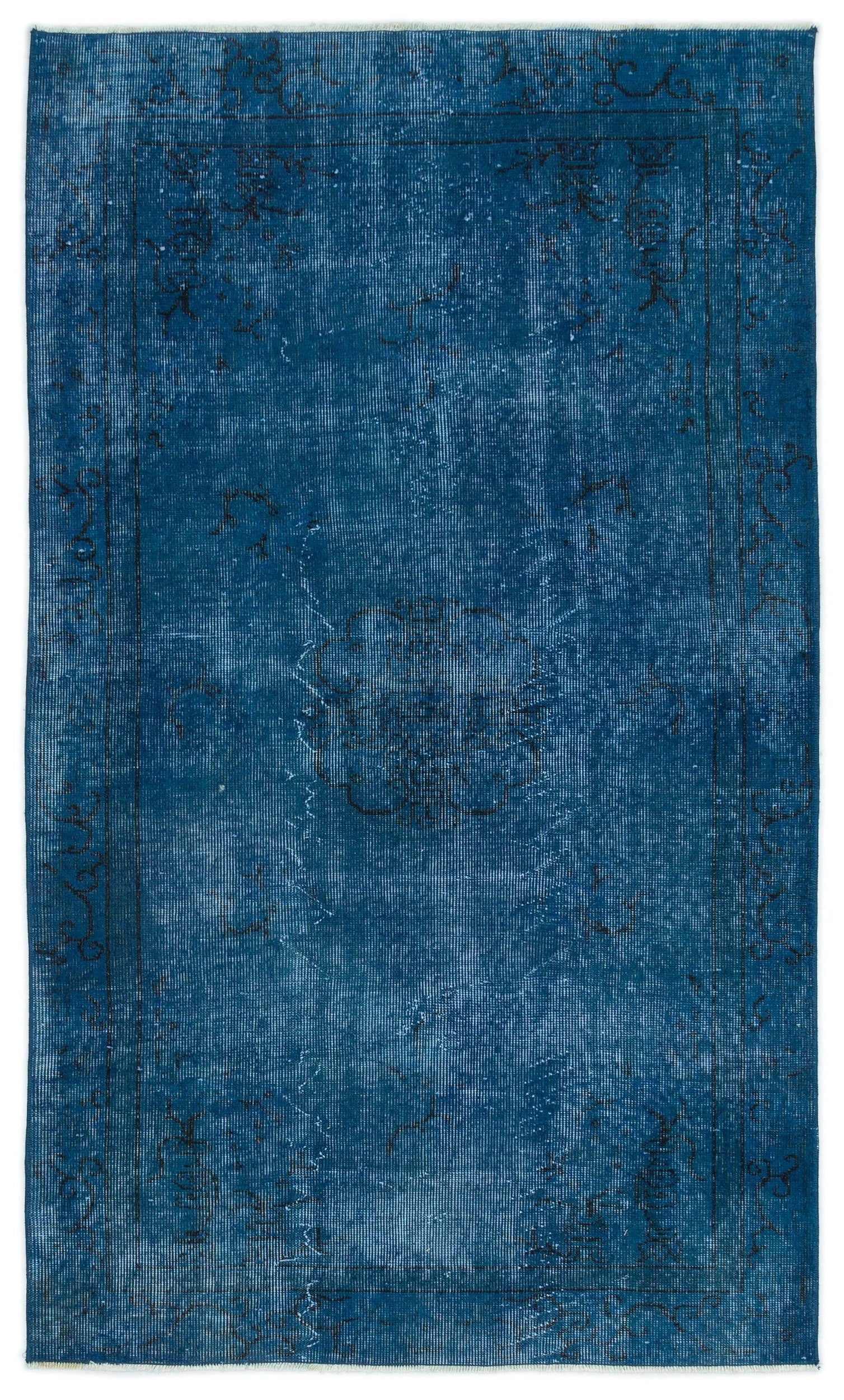 Atina Turquoise Vintage Wool Handmade Area Rug 3'10" x 6'6"