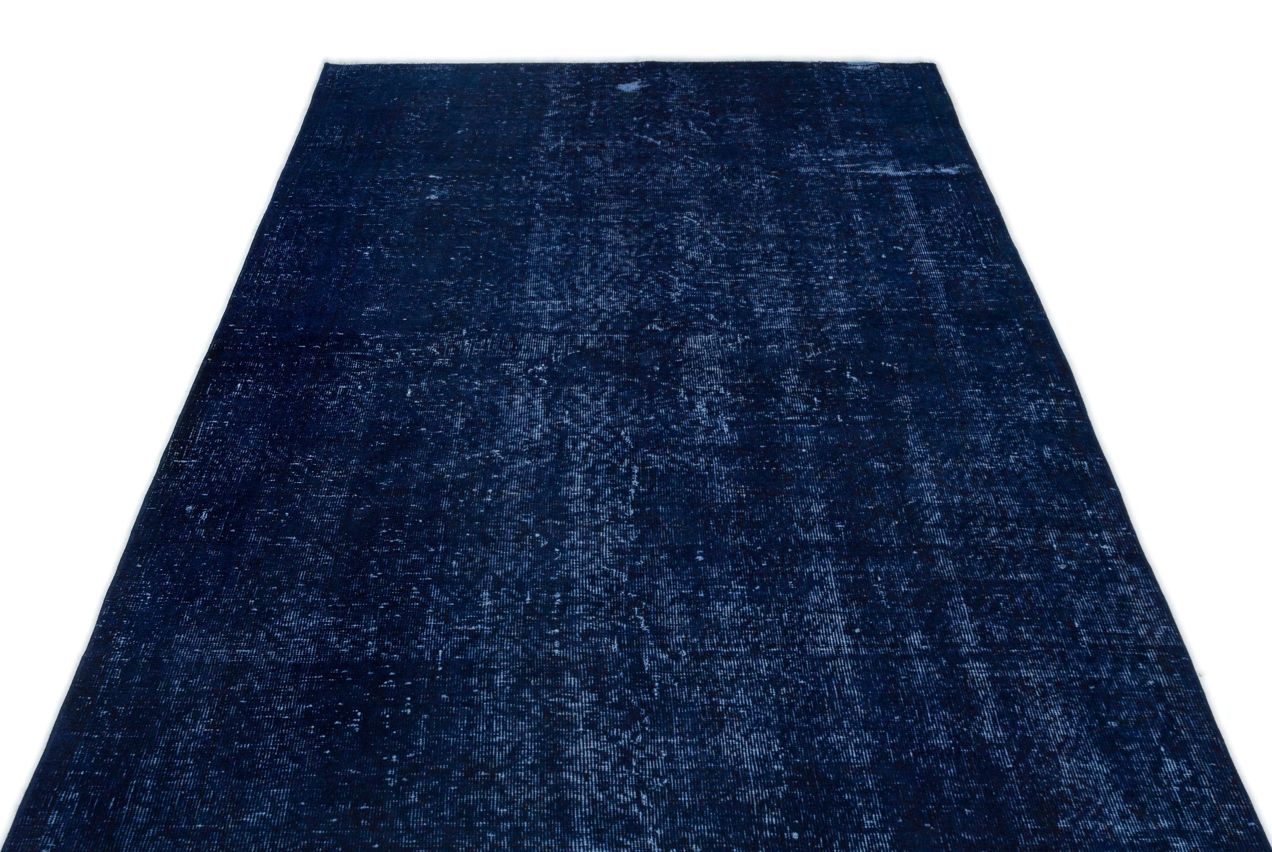 Atina Blue Vintage Wool Handmade Area Rug 4'11" x 8'7"