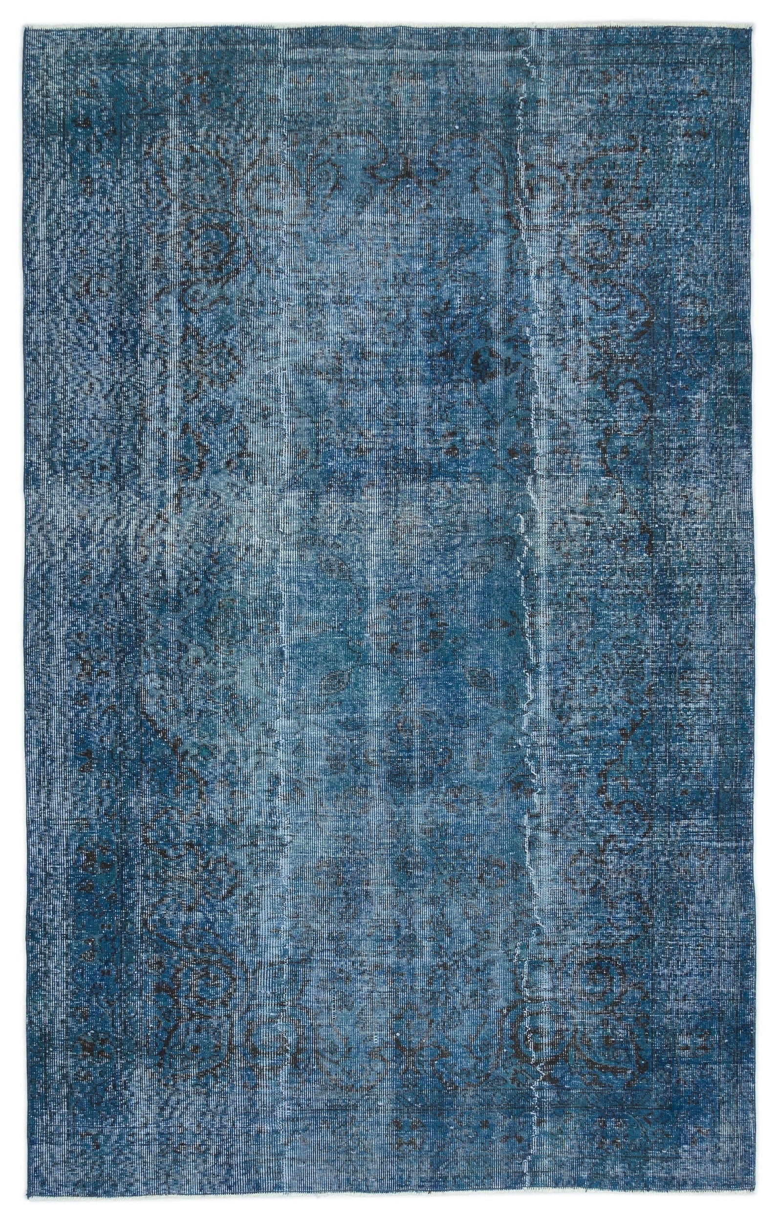 Atina Turquoise Vintage Wool Handmade Area Rug 5'6" x 8'7"