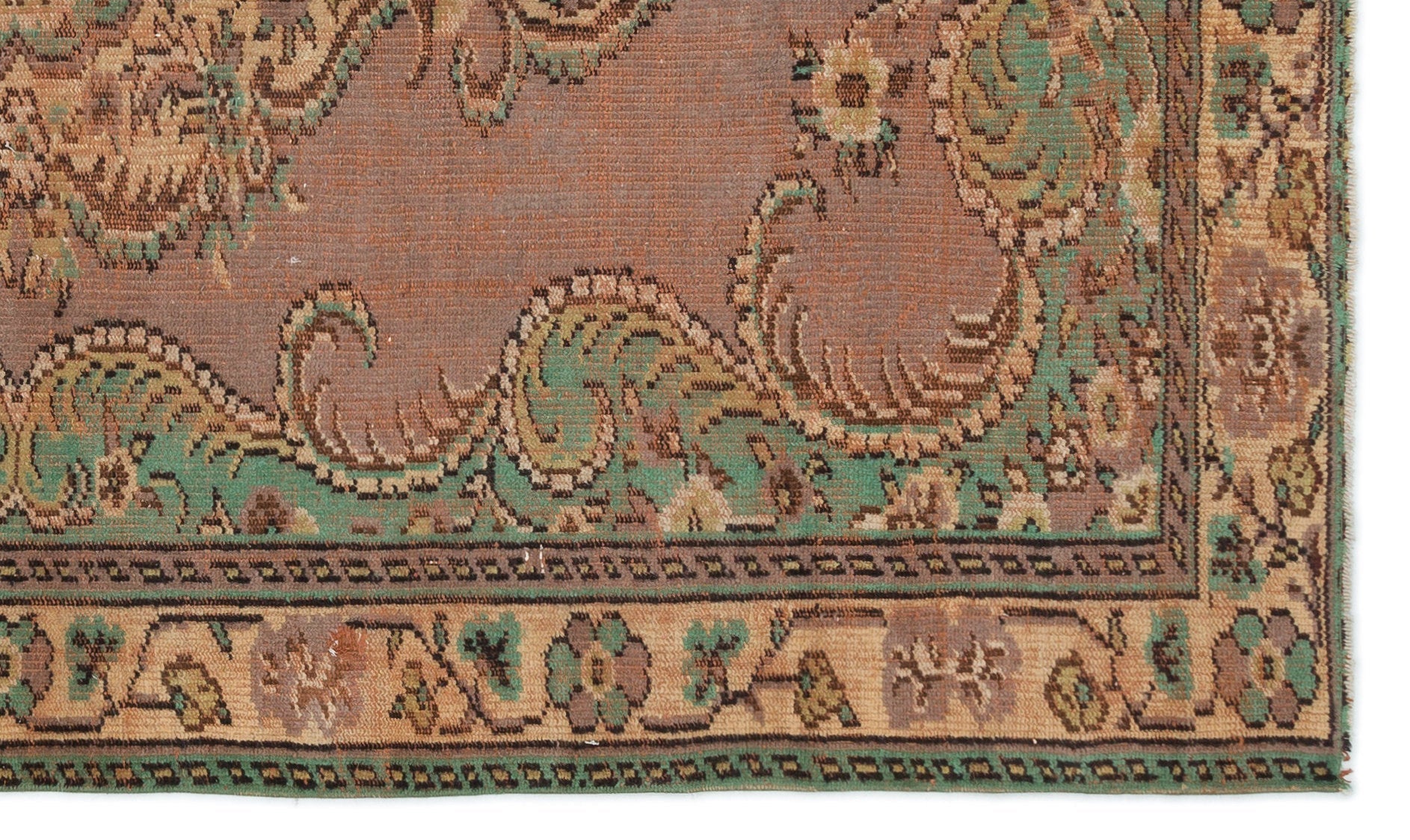 Atina Brown Classic Wool Handmade Area Rug 5'5" x 8'5"