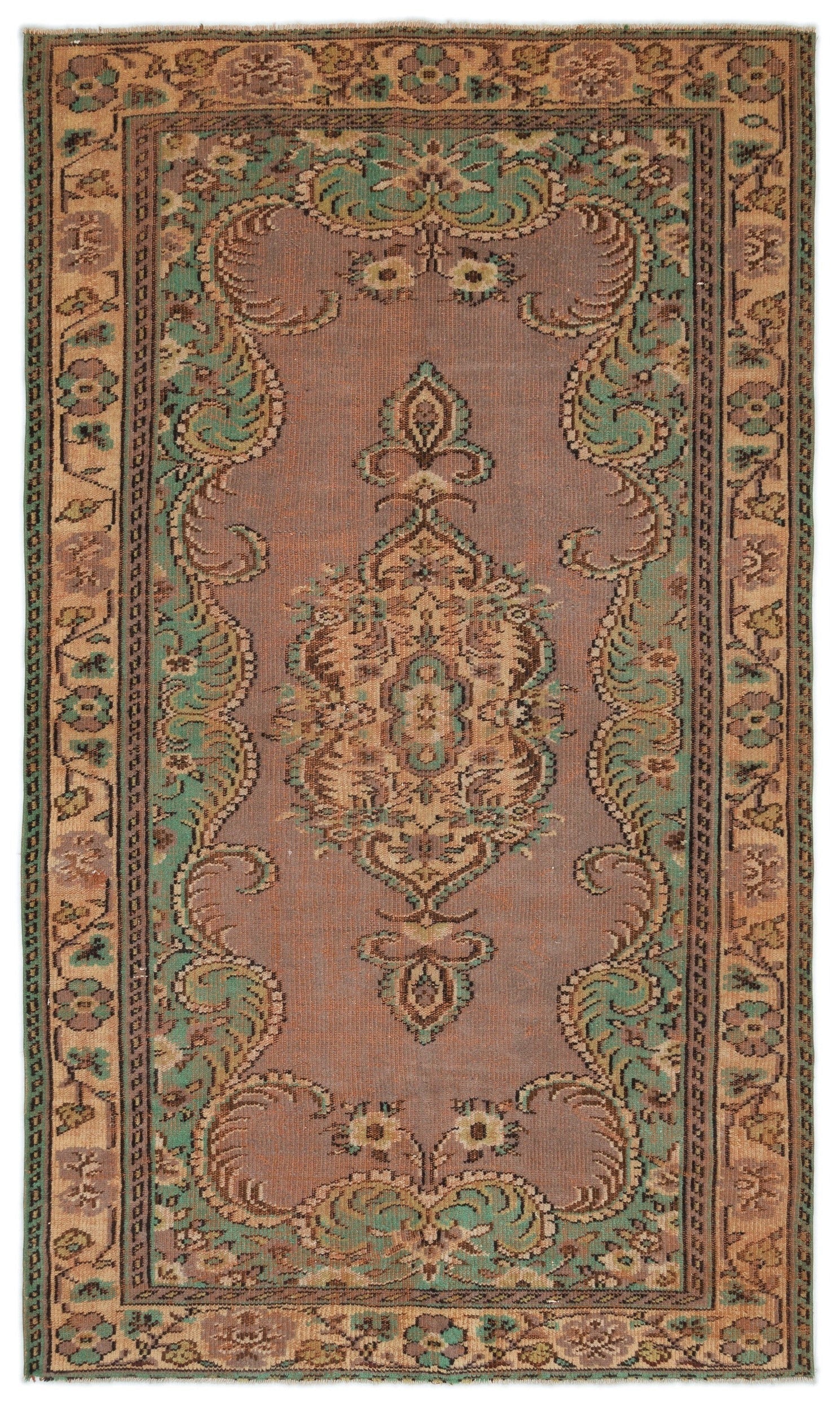 Atina Brown Classic Wool Handmade Area Rug 5'5" x 8'5"