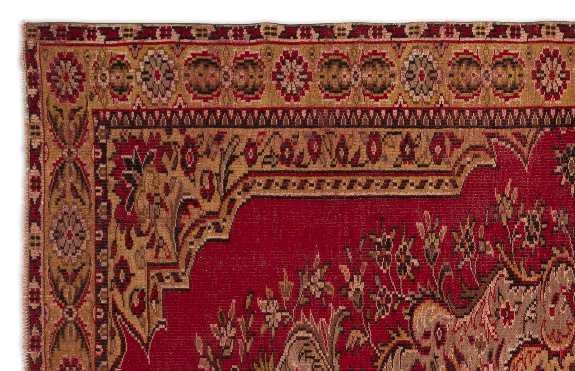 Atina Red Vintage Wool Handmade Area Rug 5'1" x 9'1"
