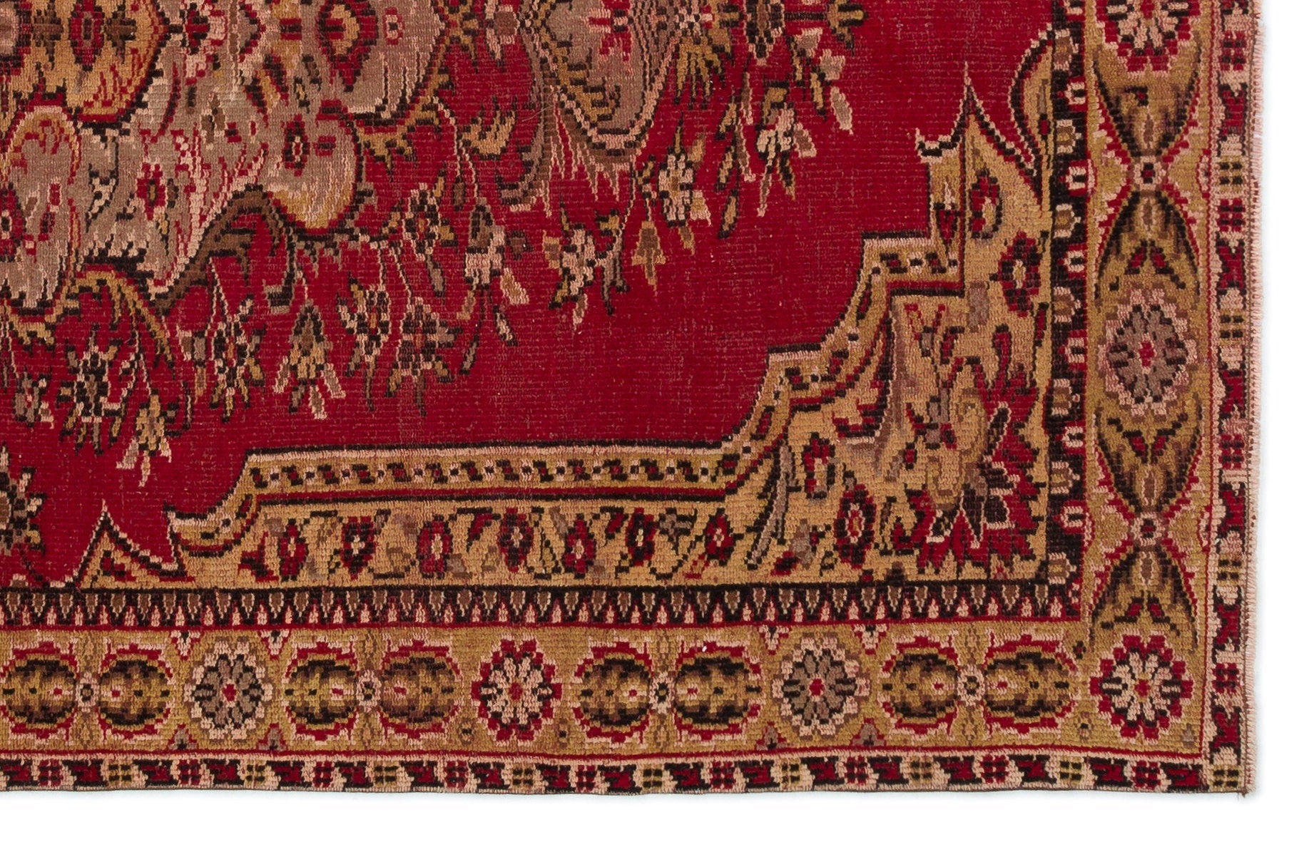 Atina Red Vintage Wool Handmade Area Rug 5'1" x 9'1"