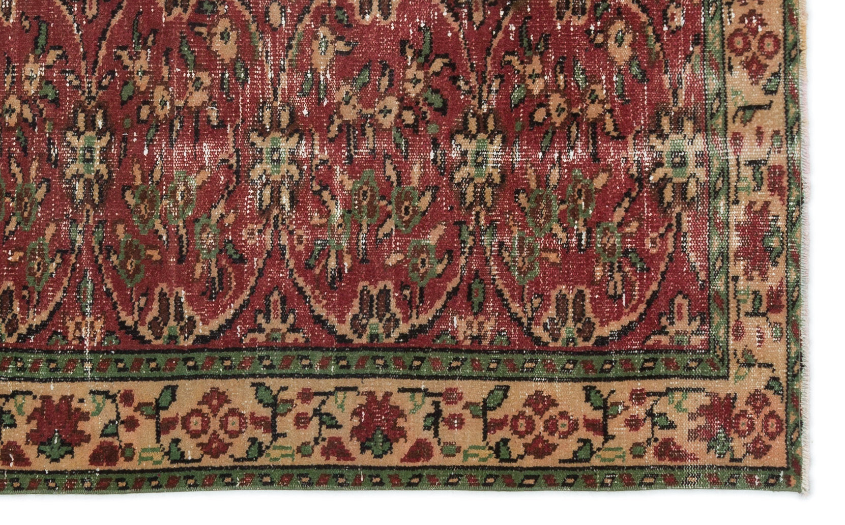 Atina Red Vintage Wool Handmade Area Rug 4'9" x 7'9"