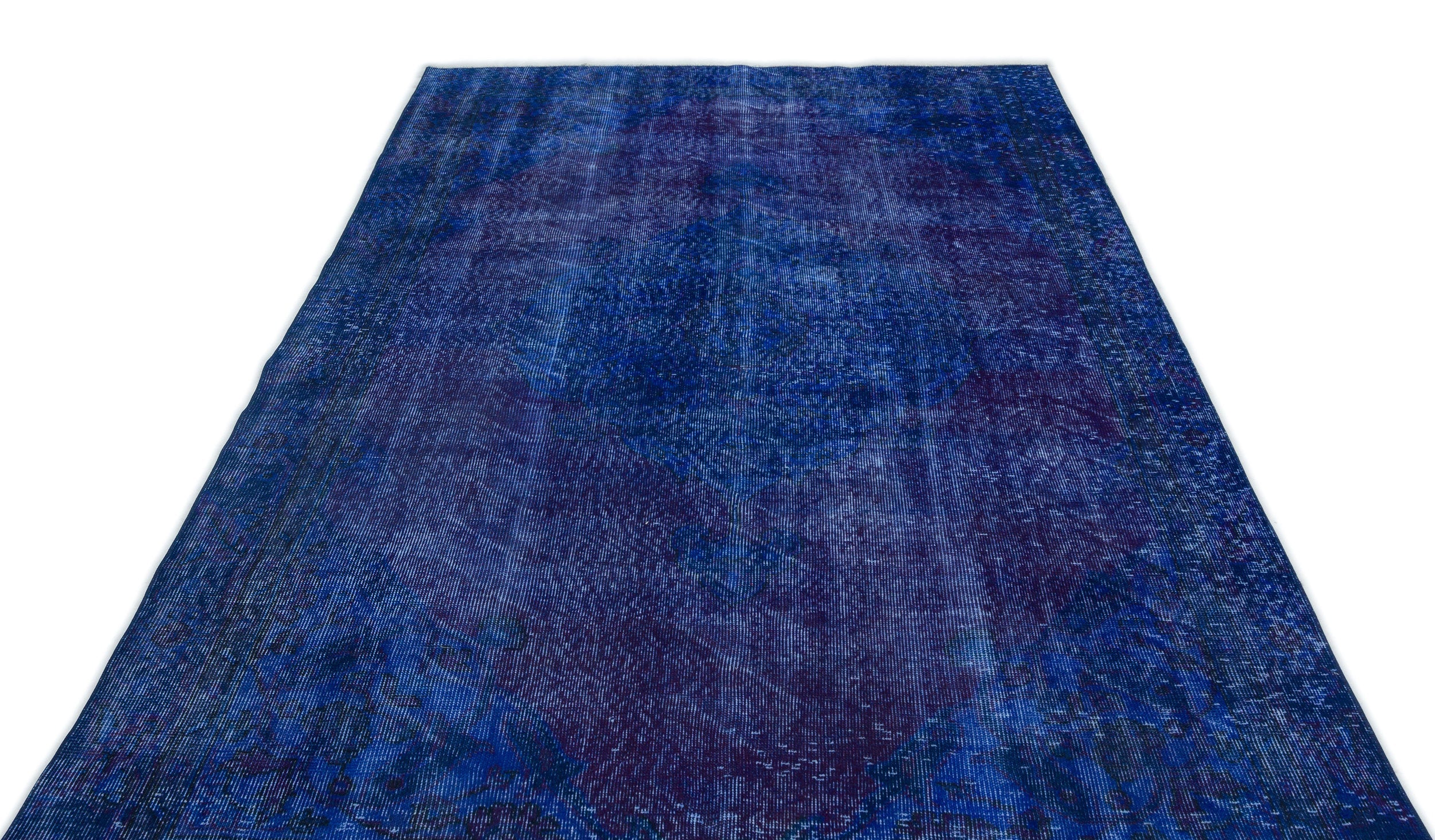 Atina Blue Vintage Wool Handmade Area Rug 5'10" x 8'7"