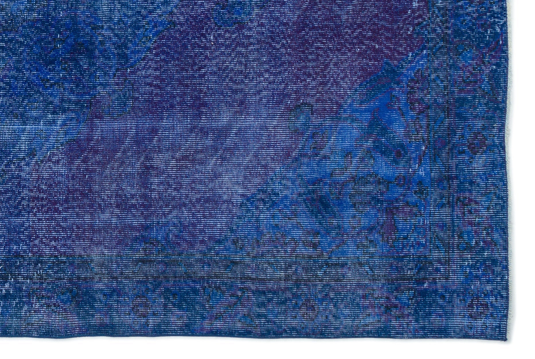 Atina Blue Vintage Wool Handmade Area Rug 5'10" x 8'7"