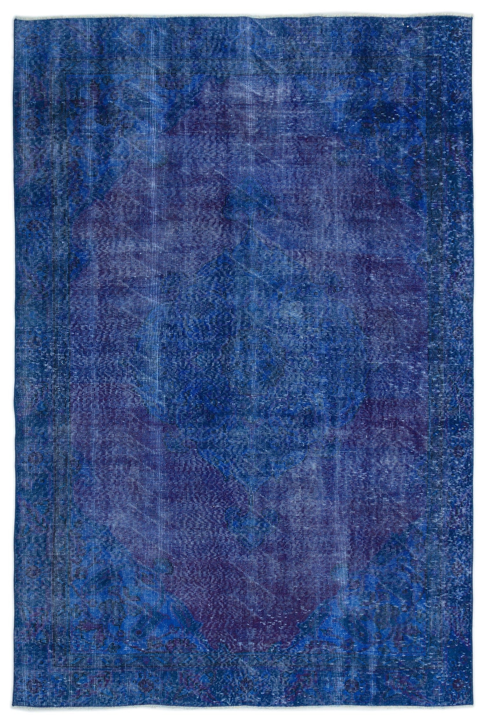 Atina Blue Vintage Wool Handmade Area Rug 5'10" x 8'7"