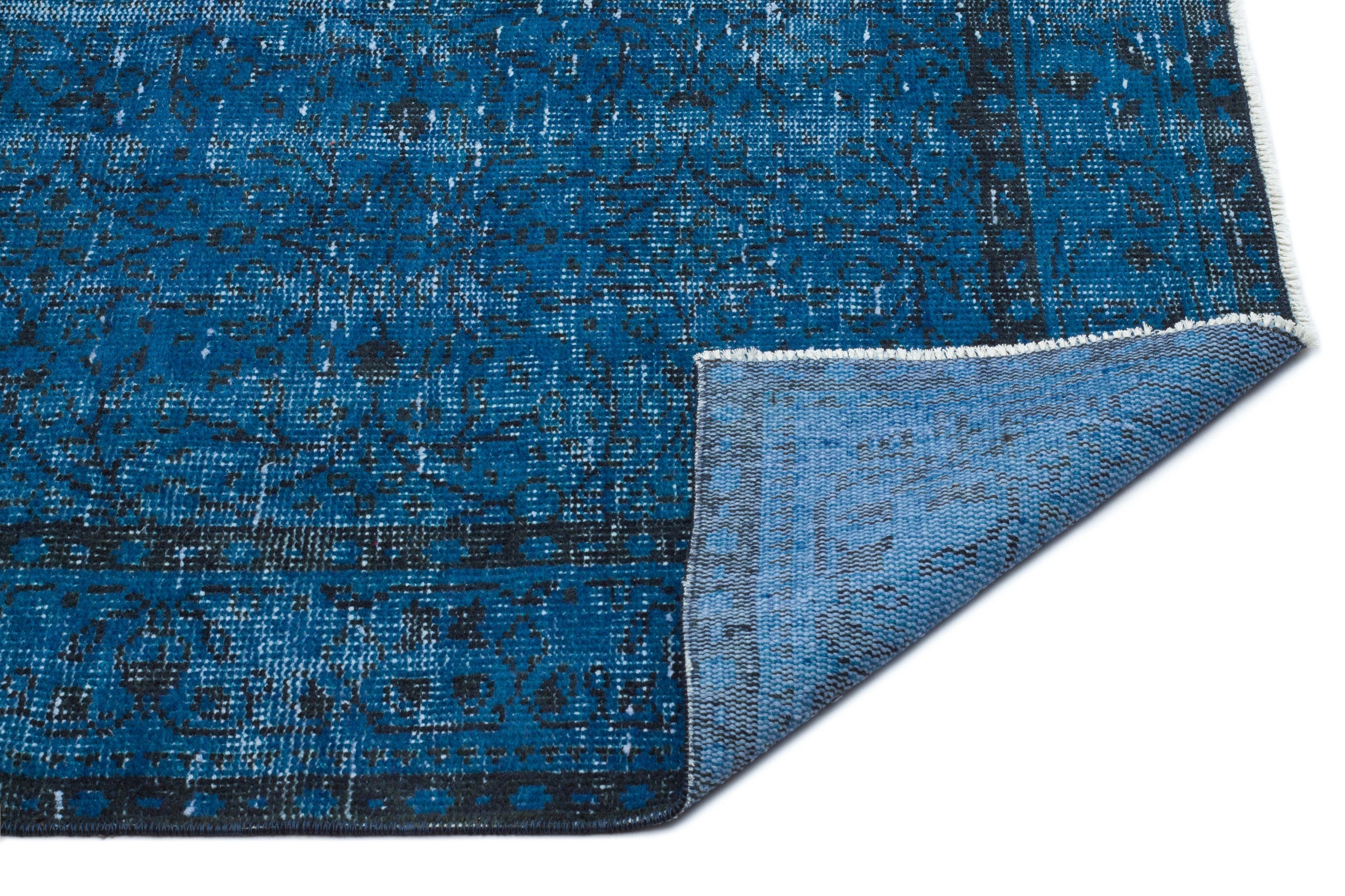 Atina Turquoise Vintage Wool Handmade Area Rug 4'11" x 8'8"