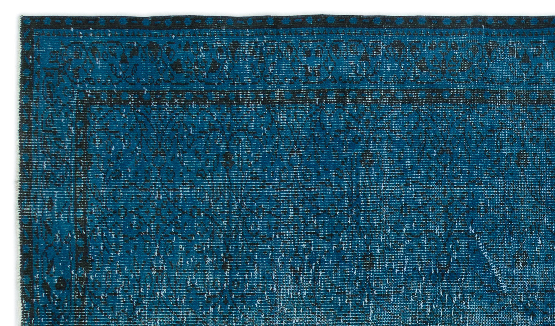 Atina Turquoise Vintage Wool Handmade Area Rug 4'11" x 8'8"
