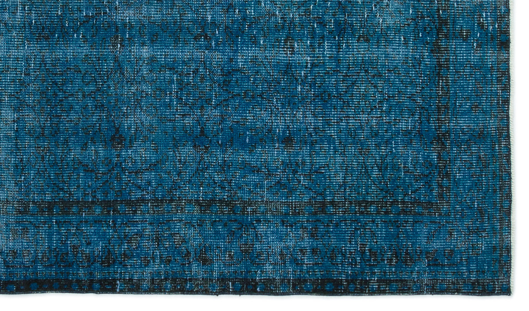 Atina Turquoise Vintage Wool Handmade Area Rug 4'11" x 8'8"
