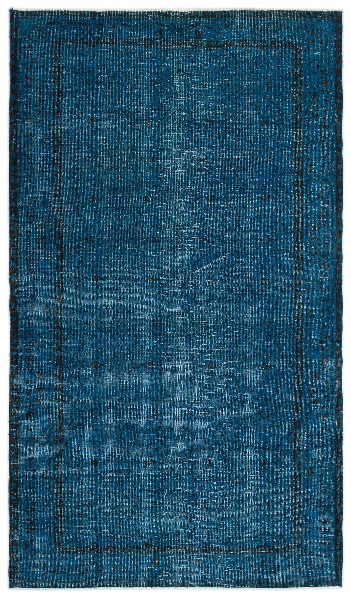 Atina Turquoise Vintage Wool Handmade Area Rug 4'11" x 8'8"