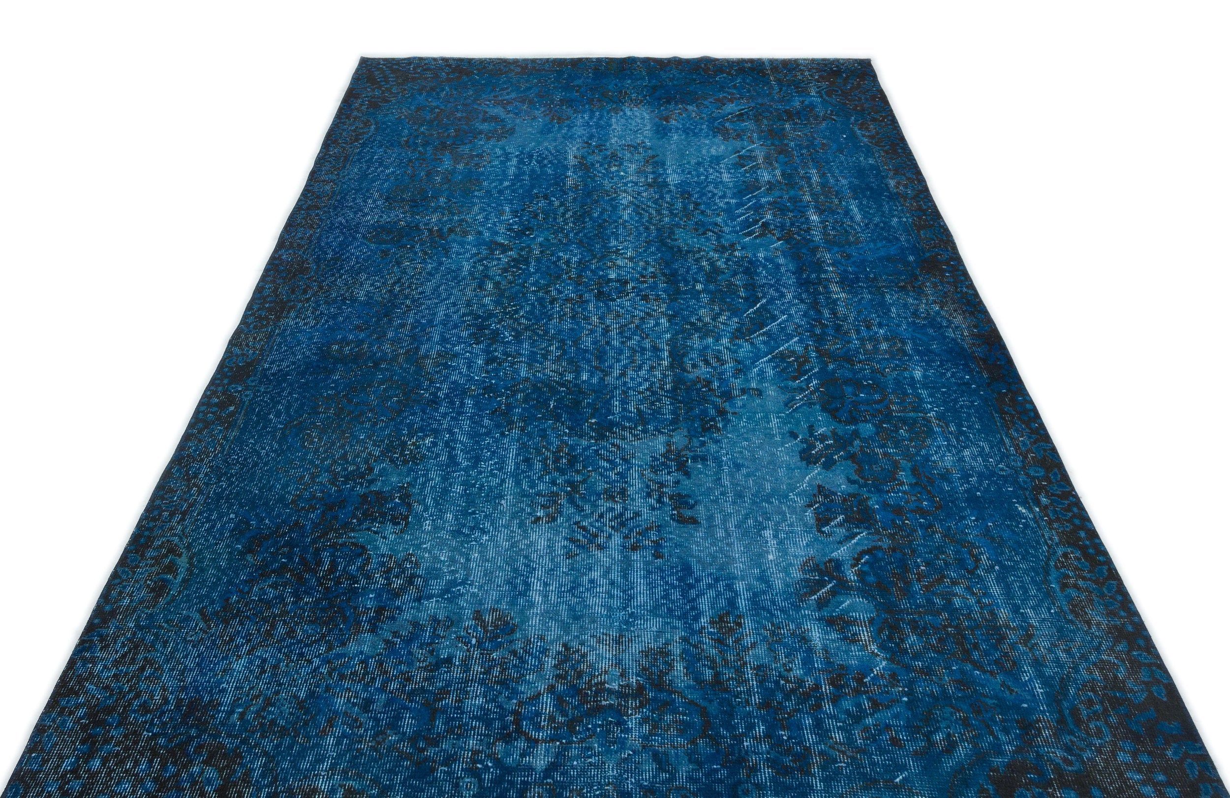 Atina Turquoise Vintage Wool Handmade Area Rug 5'6" x 9'4"