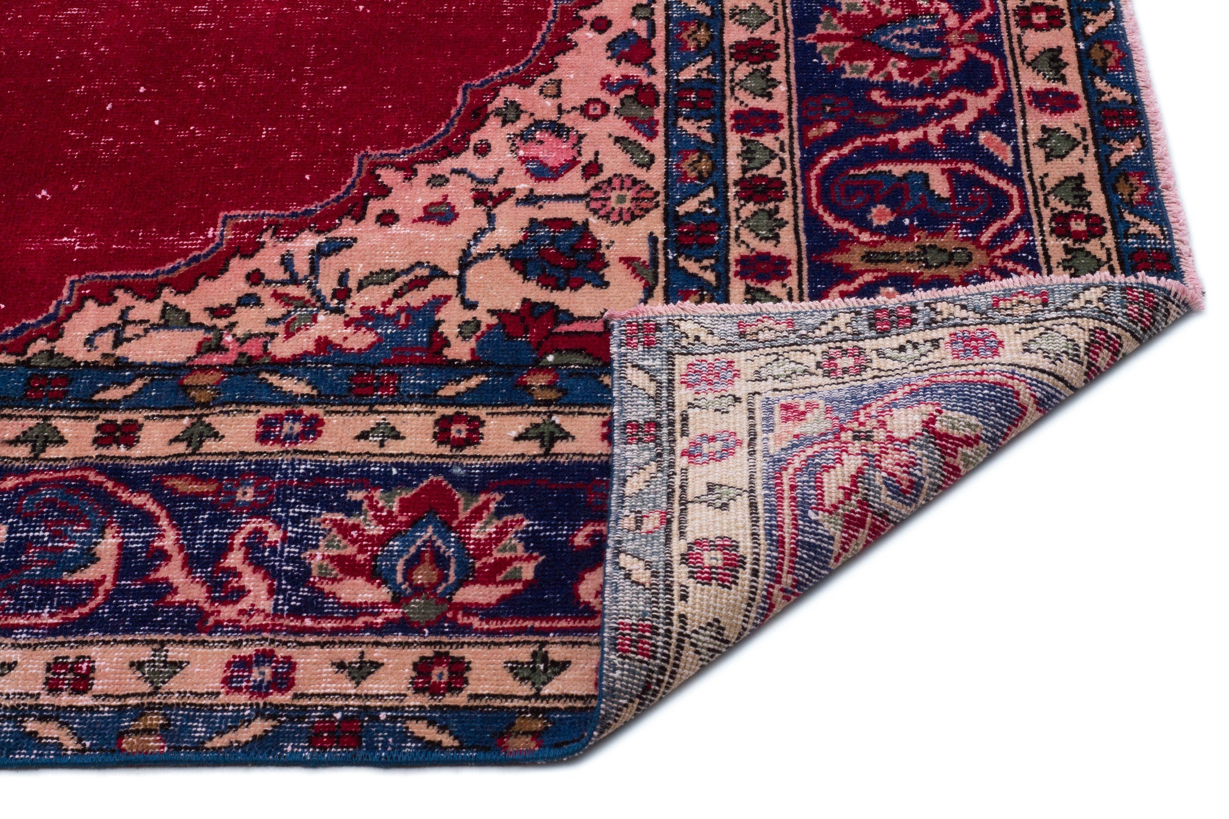 Atina Red Classic Wool Handmade Area Rug 6'5" x 10'3"