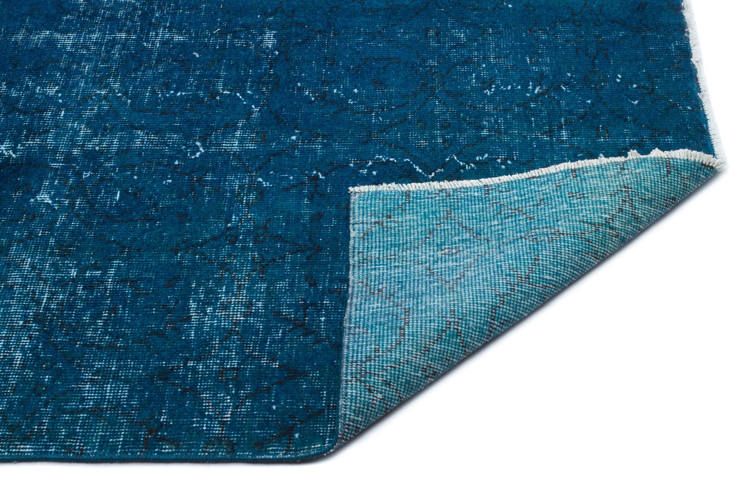 Atina Turquoise Vintage Wool Handmade Area Rug 5'10" x 9'2"