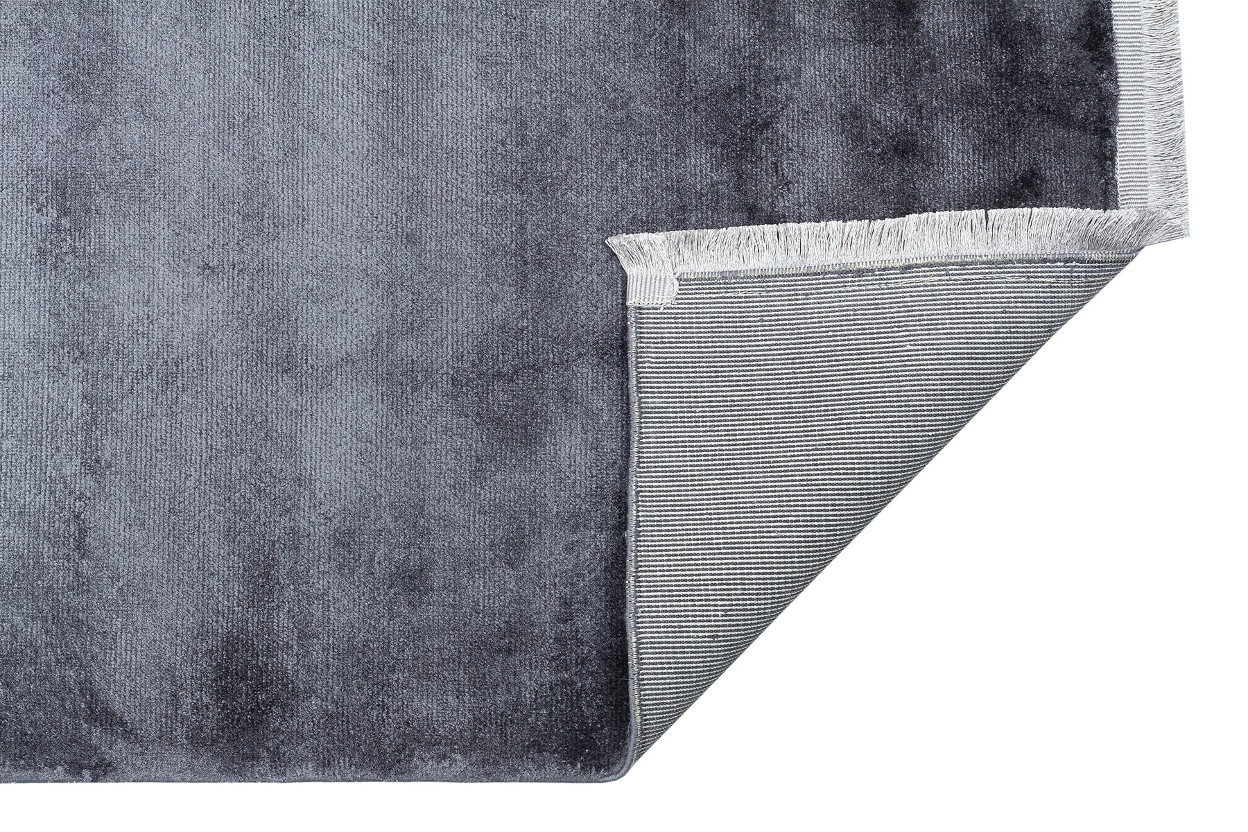 Modern Viscose Ushak Rug – Handmade Flat Woven Rugs | Anthracite Area Carpet