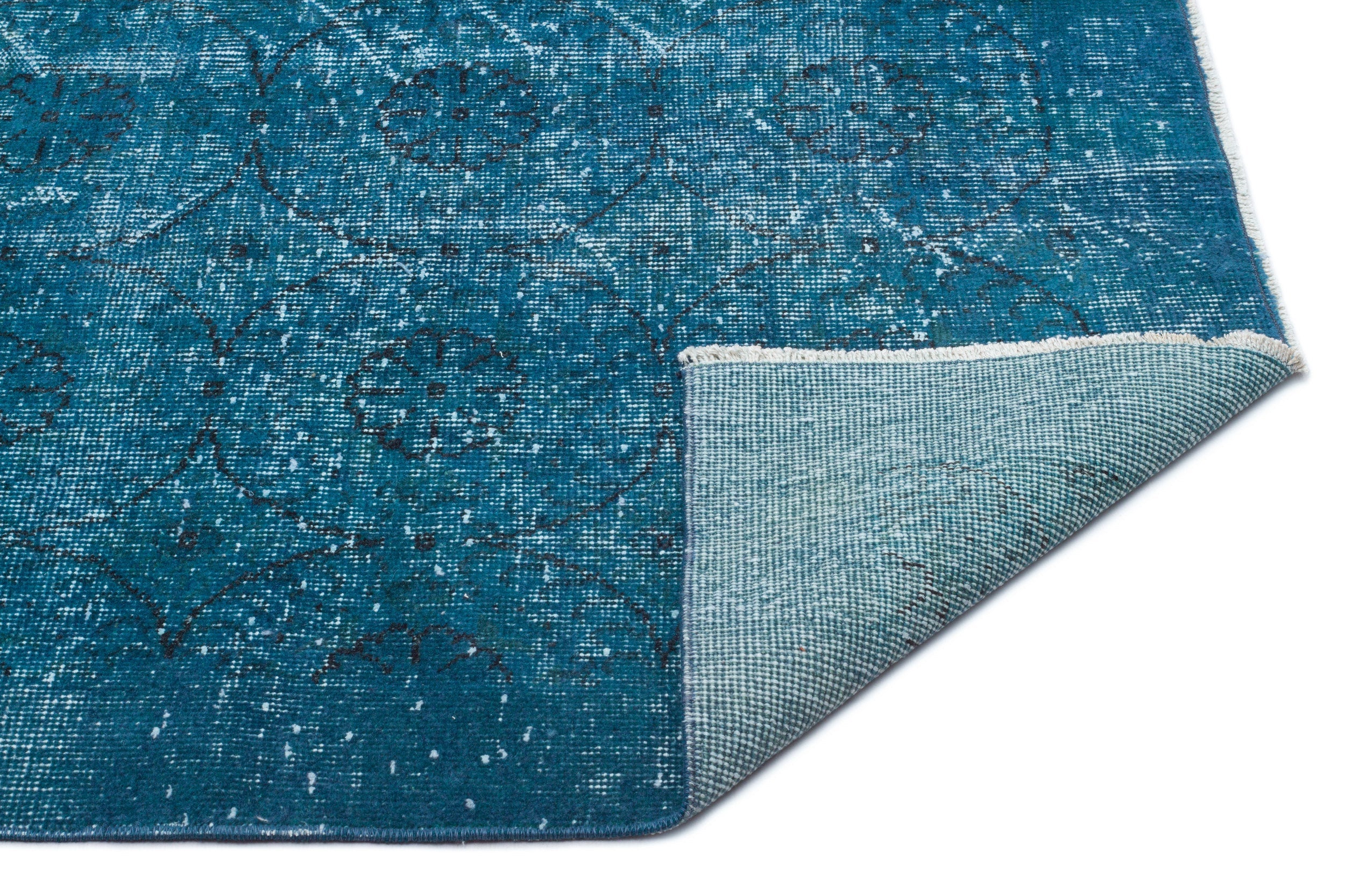 Atina Turquoise Vintage Wool Handmade Area Rug 5'3" x 8'4"