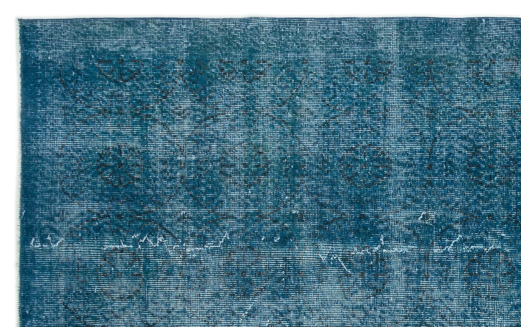 Atina Turquoise Vintage Wool Handmade Area Rug 5'3" x 8'4"
