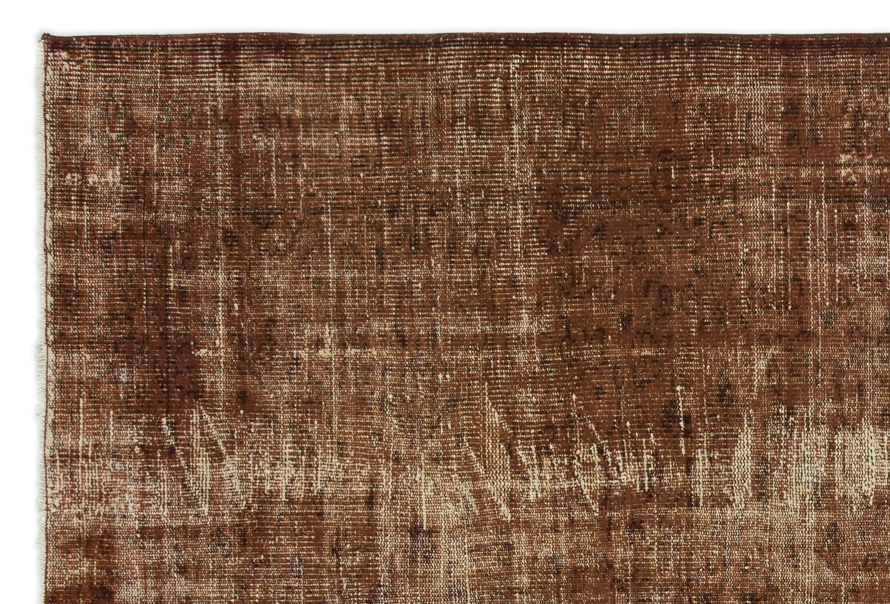 Atina Brown Vintage Wool Handmade Area Rug 5'6" x 8'4"