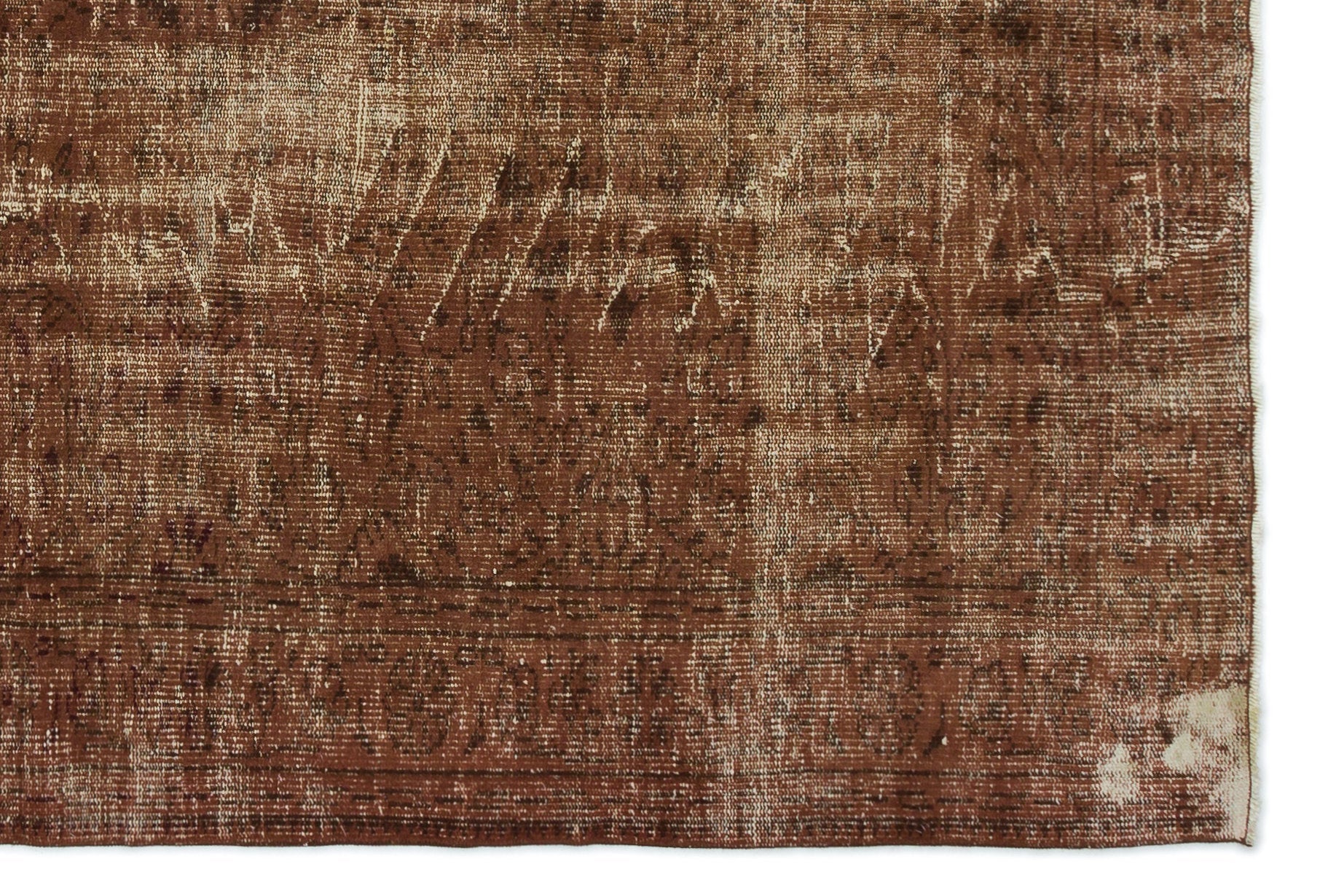 Atina Brown Vintage Wool Handmade Area Rug 5'6" x 8'4"