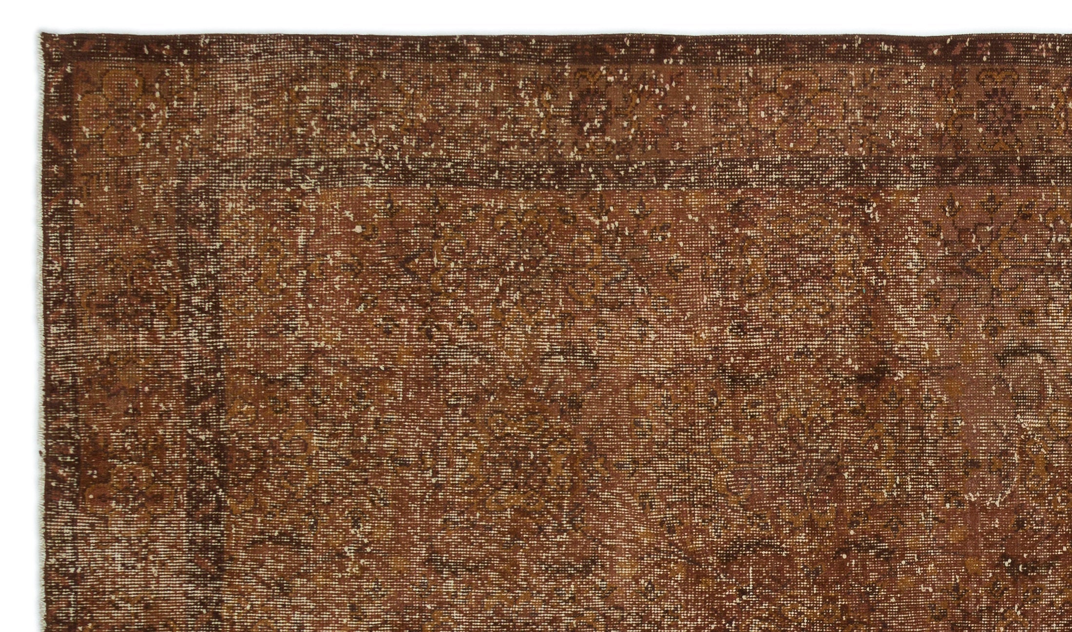 Atina Brown Vintage Wool Handmade Area Rug 5'11" x 10'2"