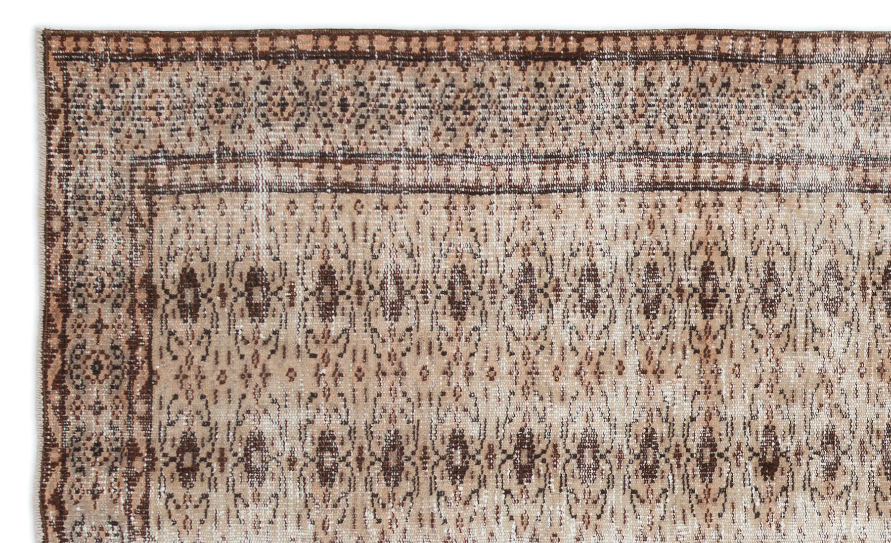 Atina Beige Vintage Wool Handmade Area Rug 5'0" x 8'4"